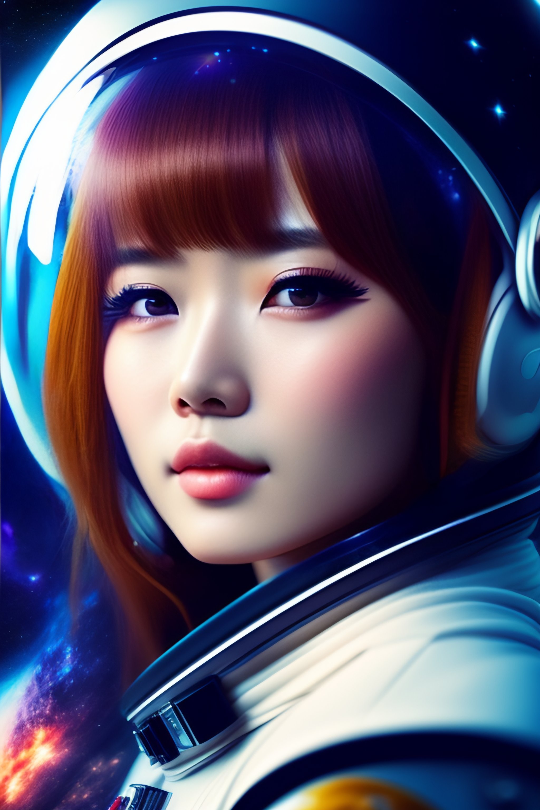 Lexica - Anime girl in space, beautiful, 8k, hyper realistic