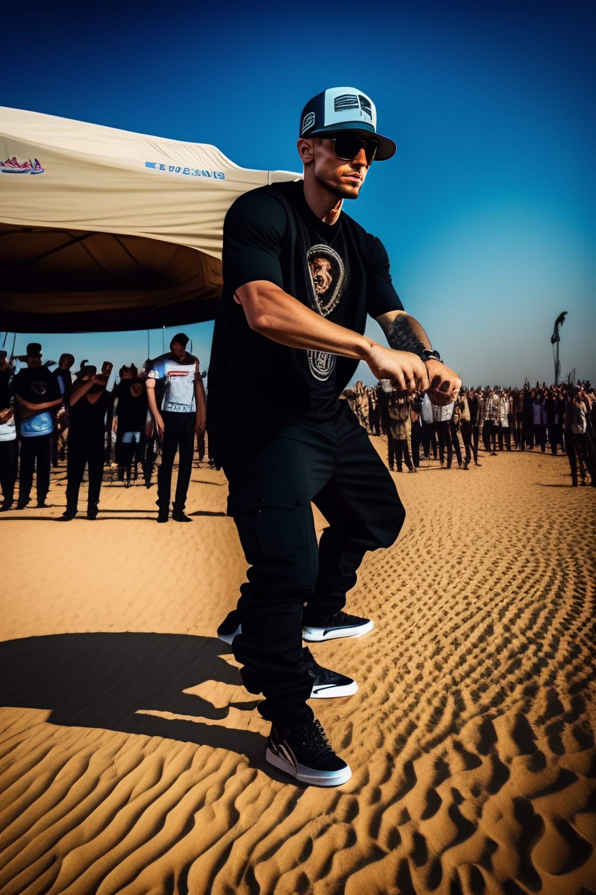 Lexica - Photo of eminem dancing with snakes, in tel aviv