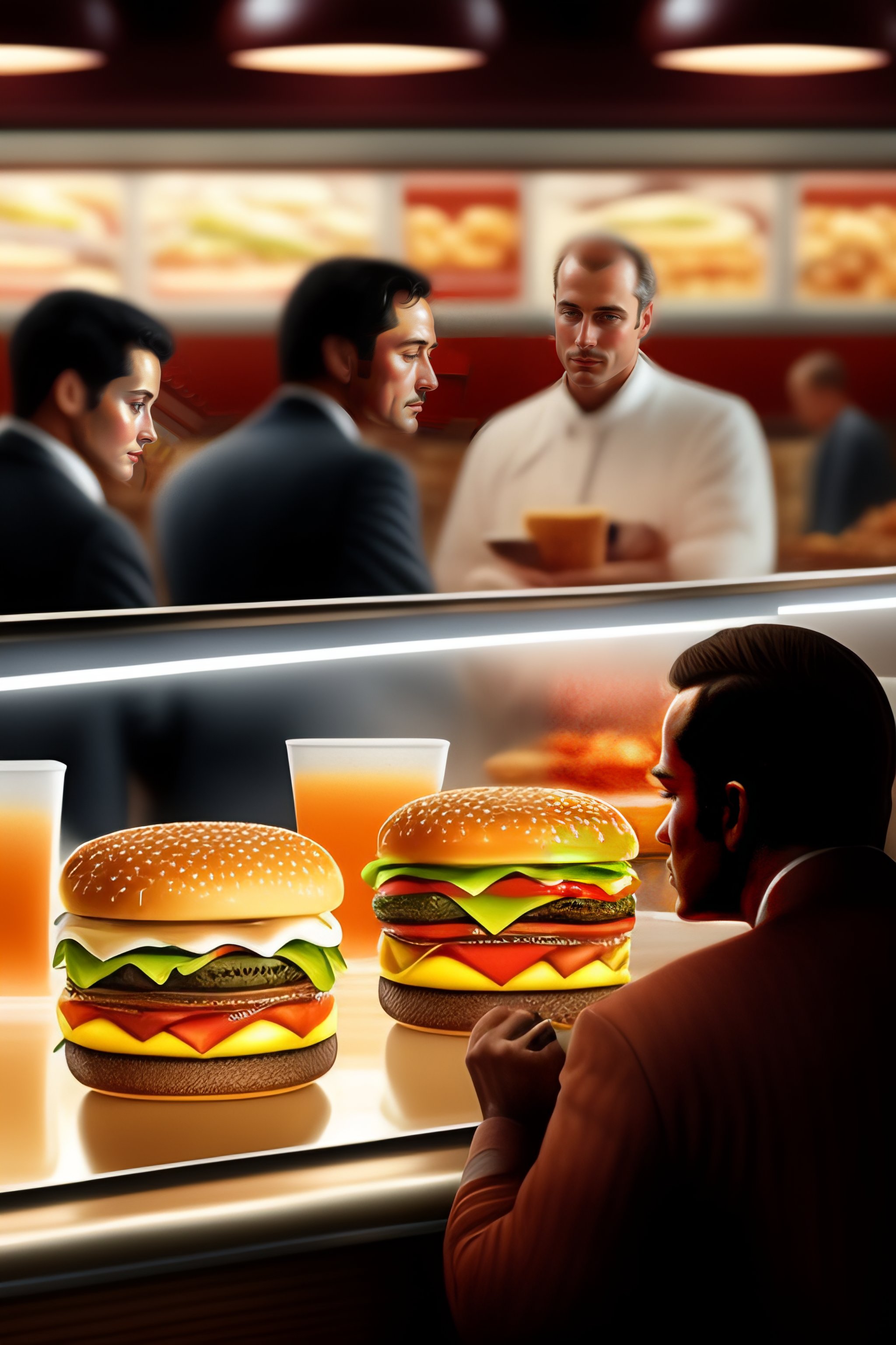 Lexica - A realistic view inside of a fast food restaurant, with ...