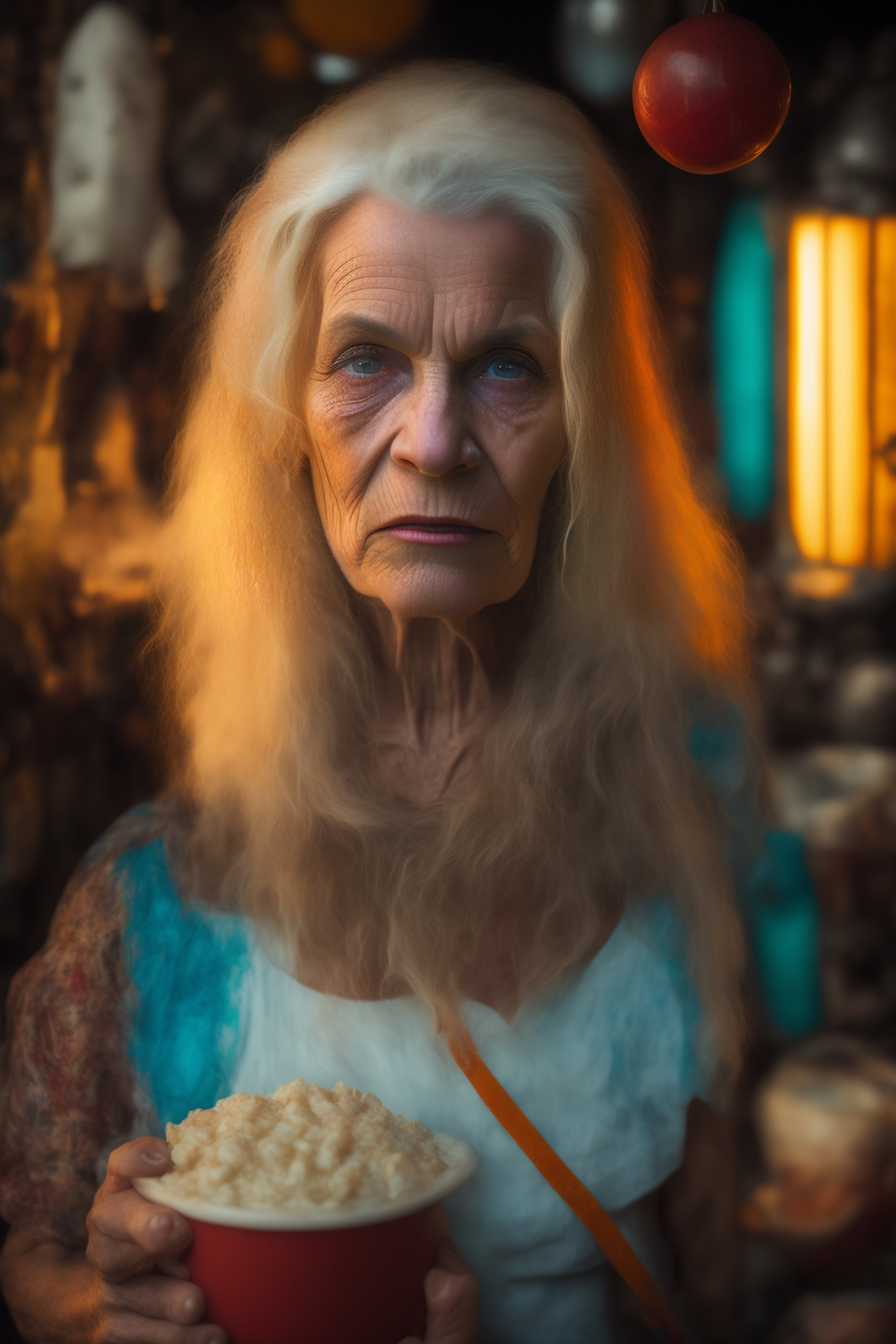 Lexica - A full body photography of a crazy looking, old ugly very skinny white lady, with very