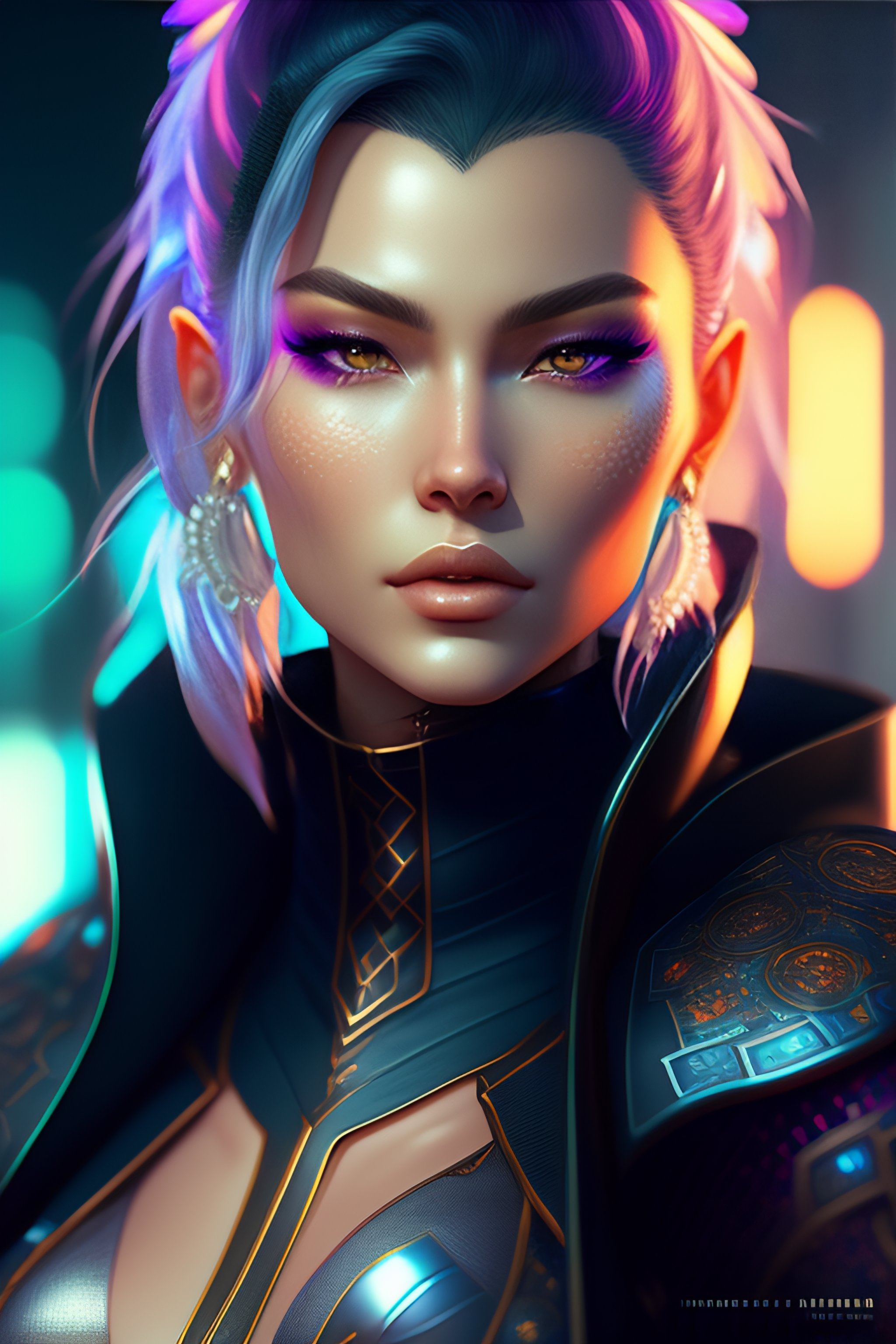 Lexica - Right facing, Portrait of a cyberpunk Russian diamond cyborg ...