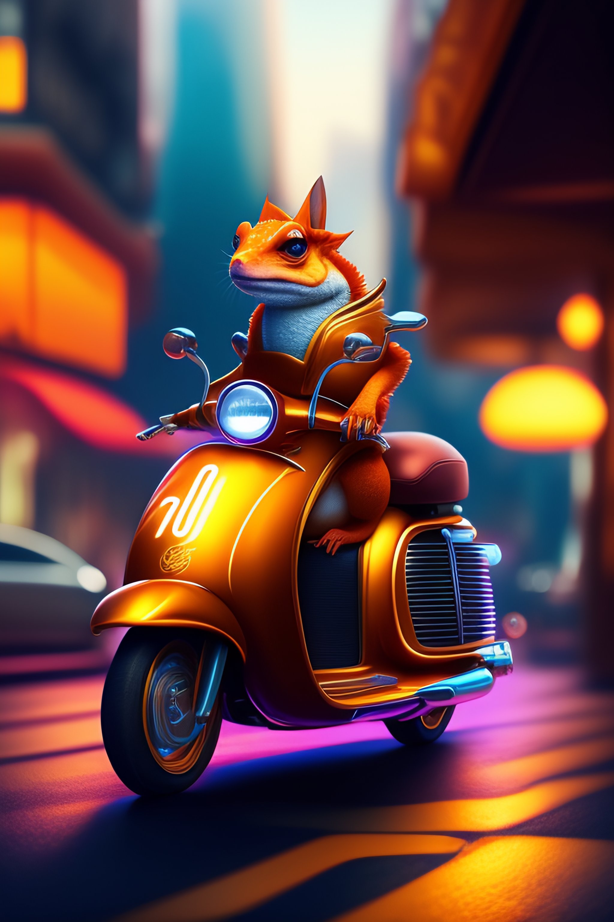 Lexica - Fry from futurama riding a gecko, extreme detail, vivid colors ...