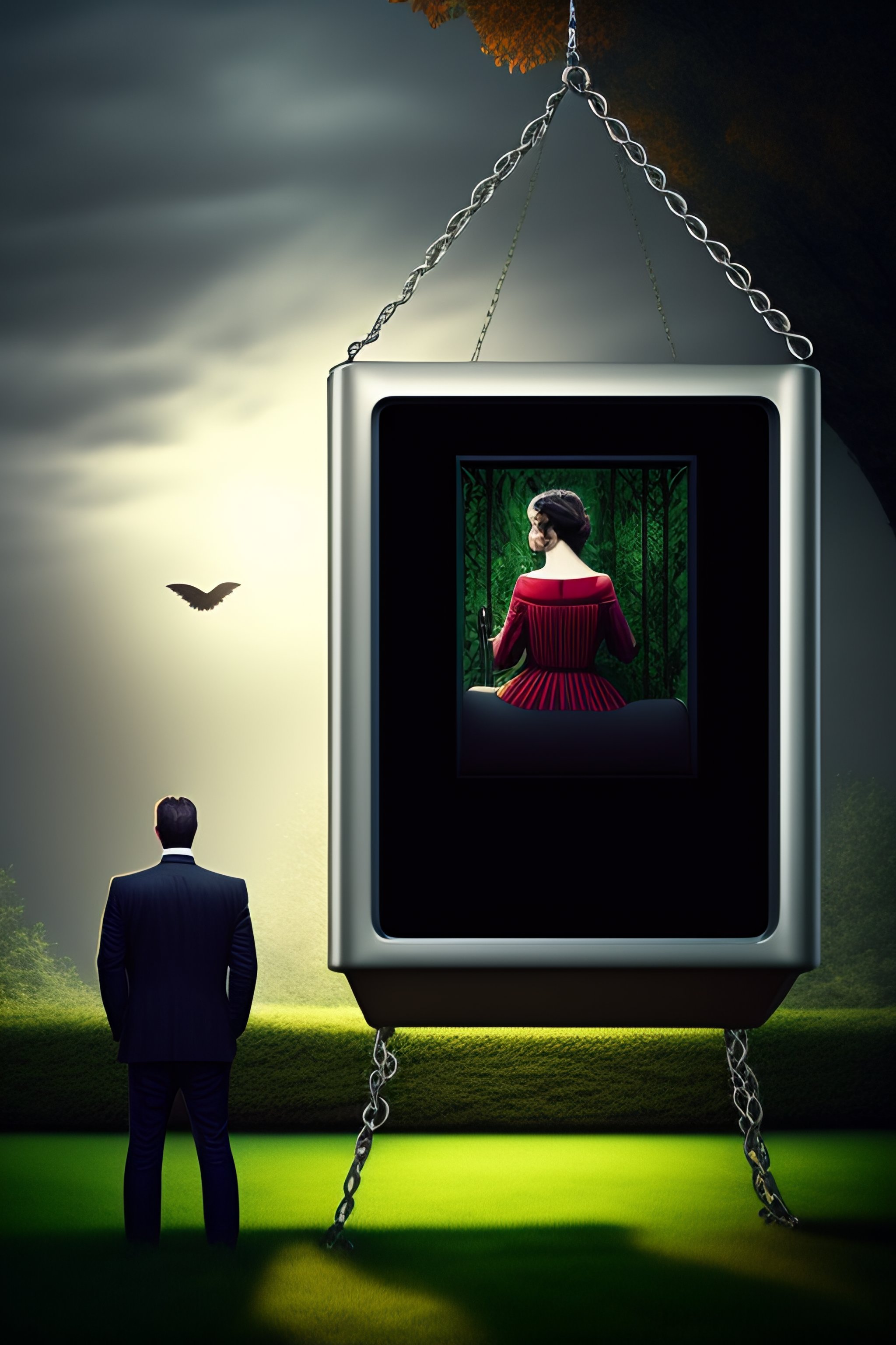 Lexica - A man and a woman in love with a silver red remote control ...