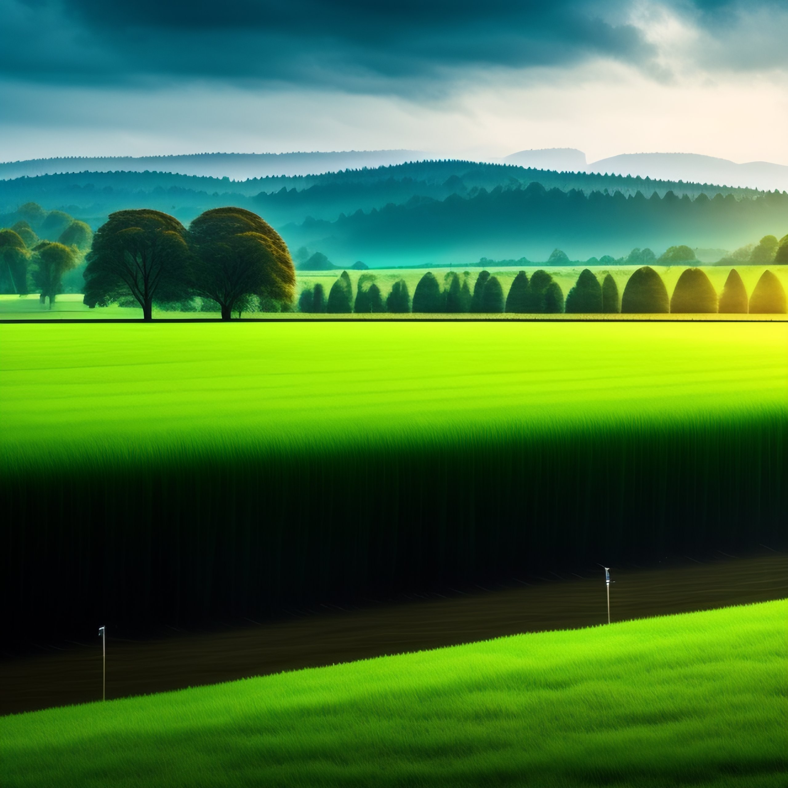 Lexica - Peaceful weather events over a green field