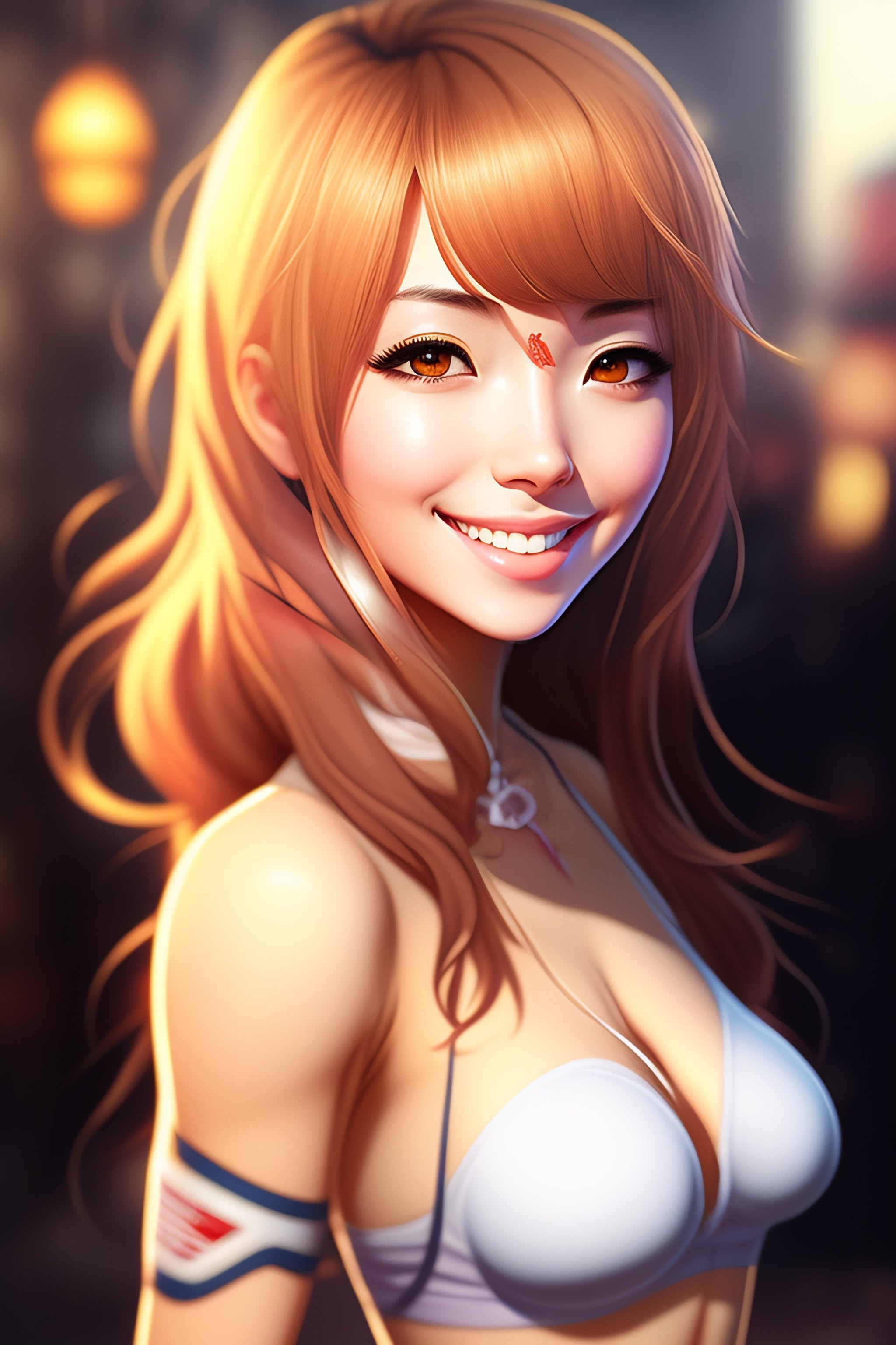 Lexica Smiling Sexy Anime Girl