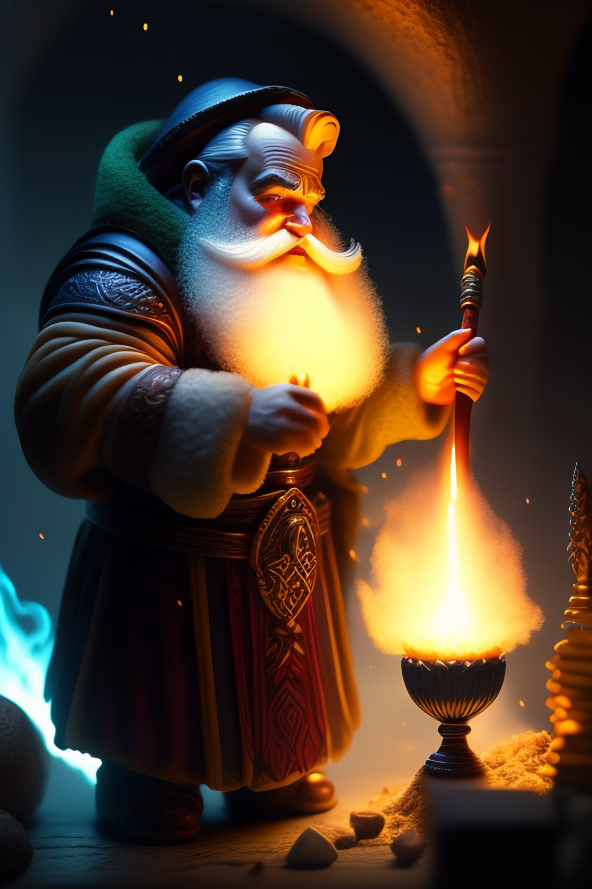 Lexica - Dwarf sorcerer casting magic