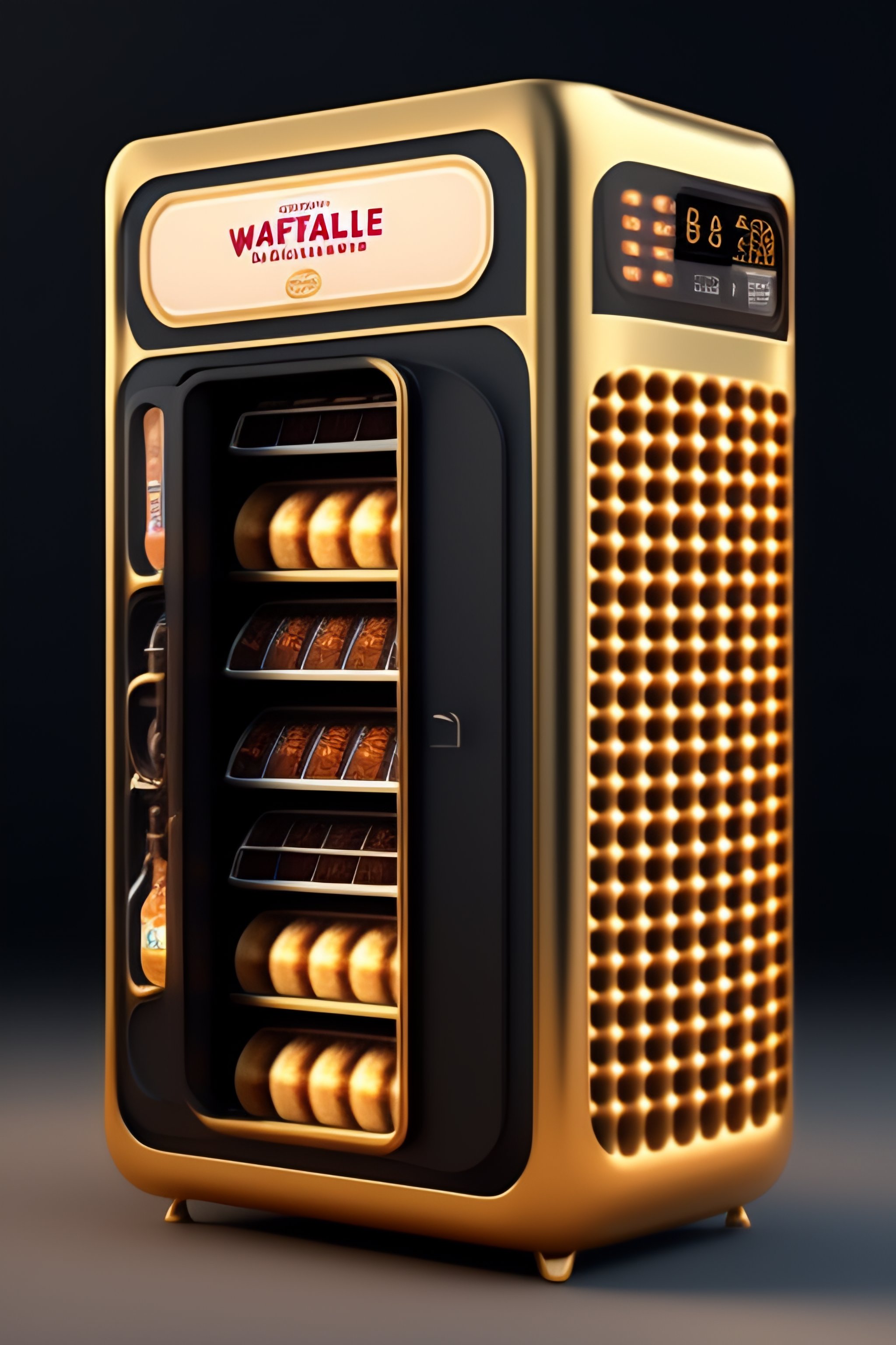 Lexica A waffle vending machine, cute. Concept art render, intricate