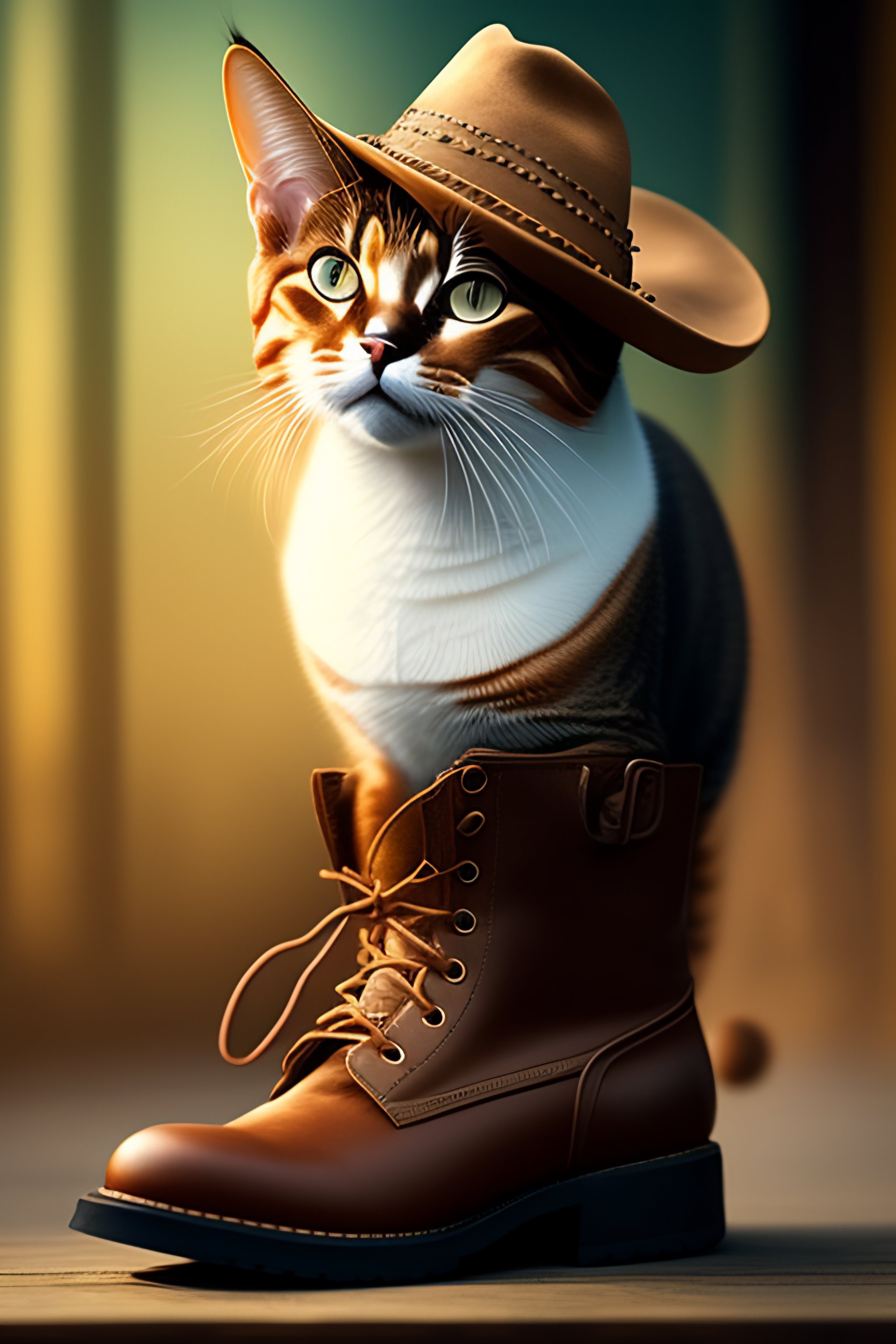 Gato con best sale botas sombrero