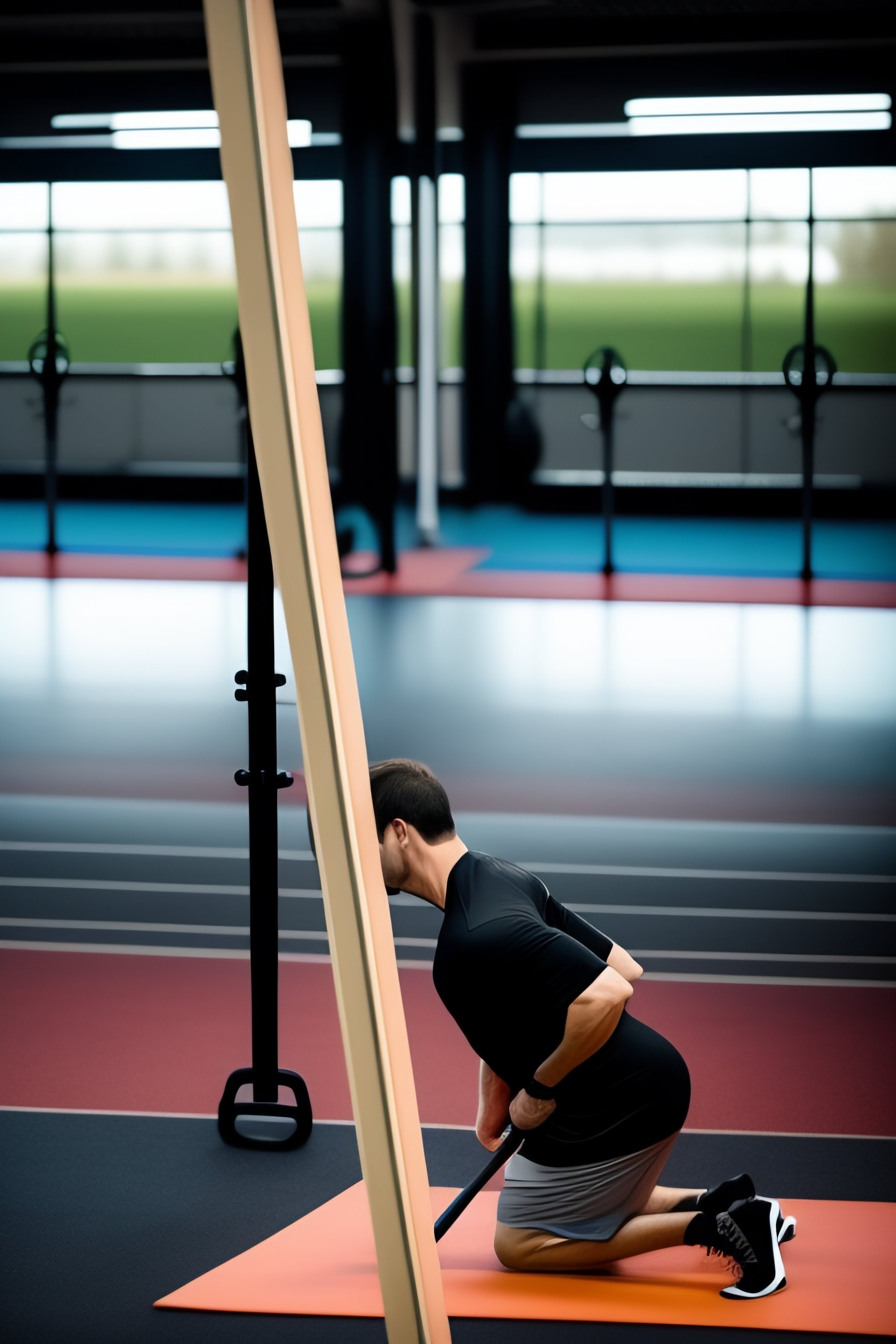 Lexica Man doing Broomstick External Shoulder Rotation Exercise. Man