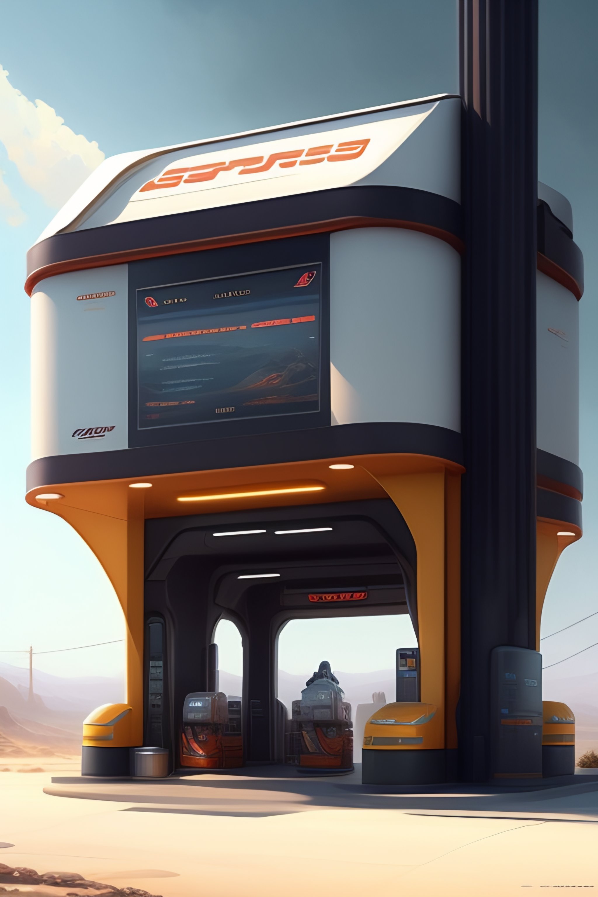 Lexica Gas station, scifi, highly detailed, digital painting