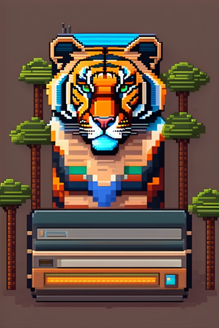 Lexica - Pixel art, old school, retro, sumatra tiger