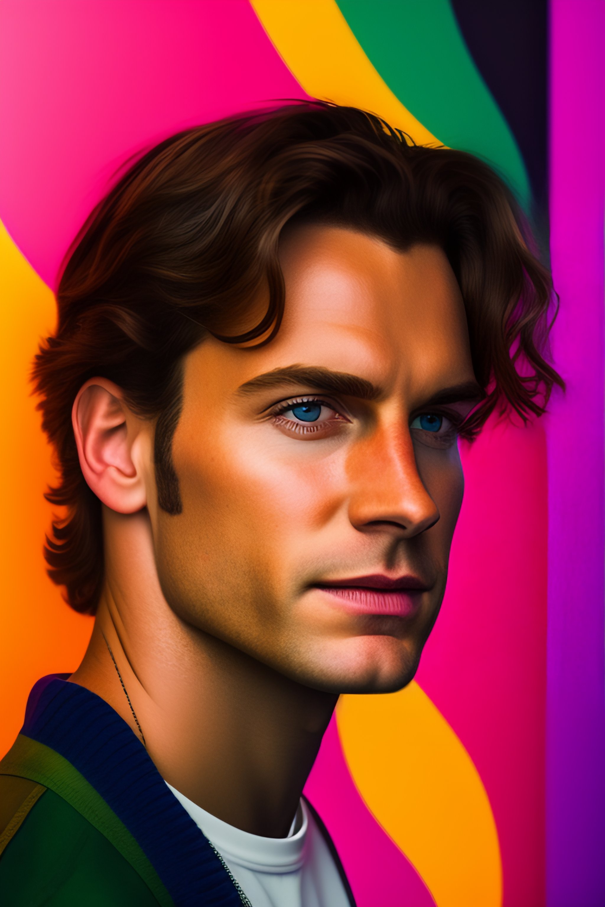 Lexica - Colourful portrait of a young caucasian art director in an ad ...