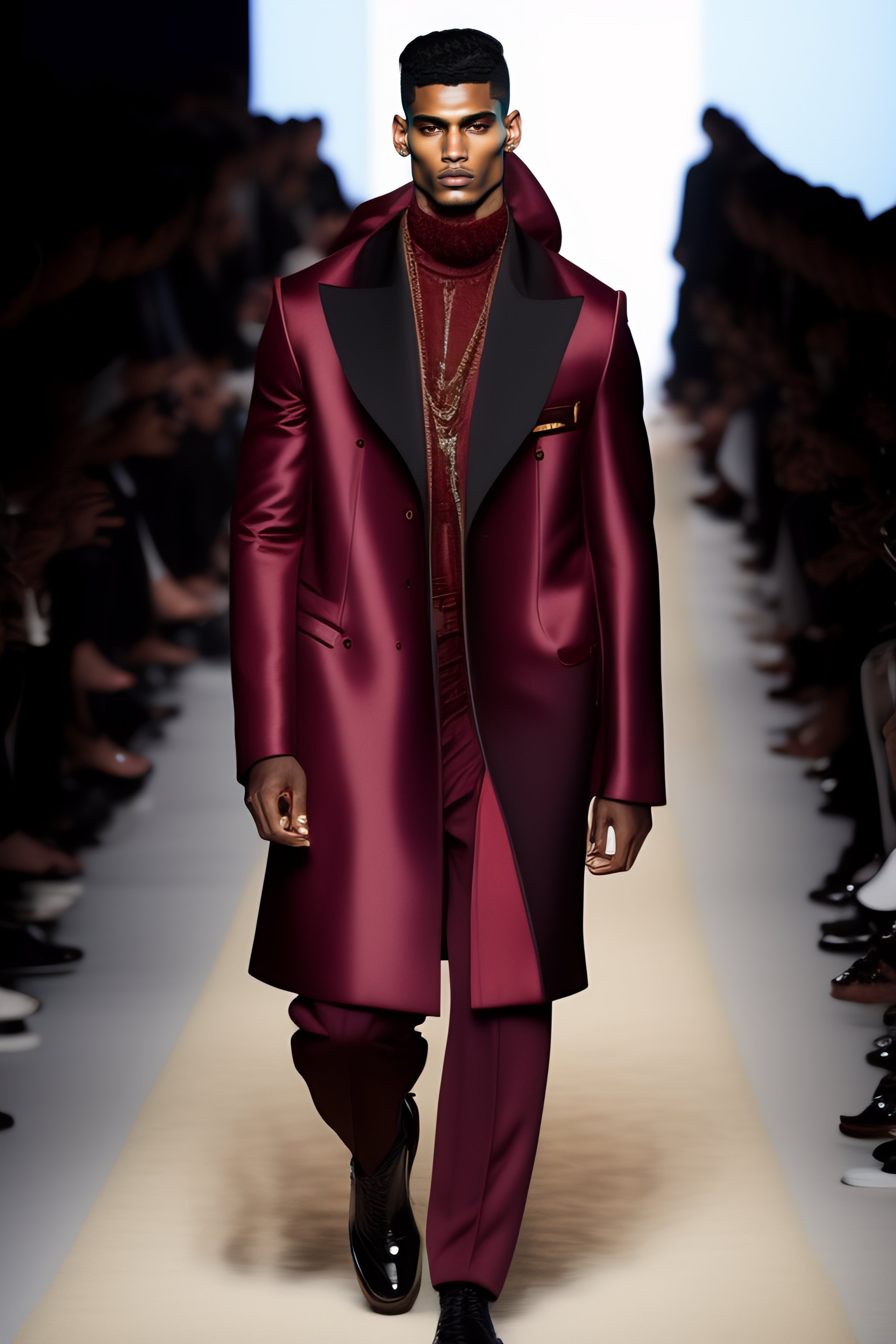 Lexica - Male model walking dow the catwalk, fashion, louis vuitton,  streetwear, virgil abloh