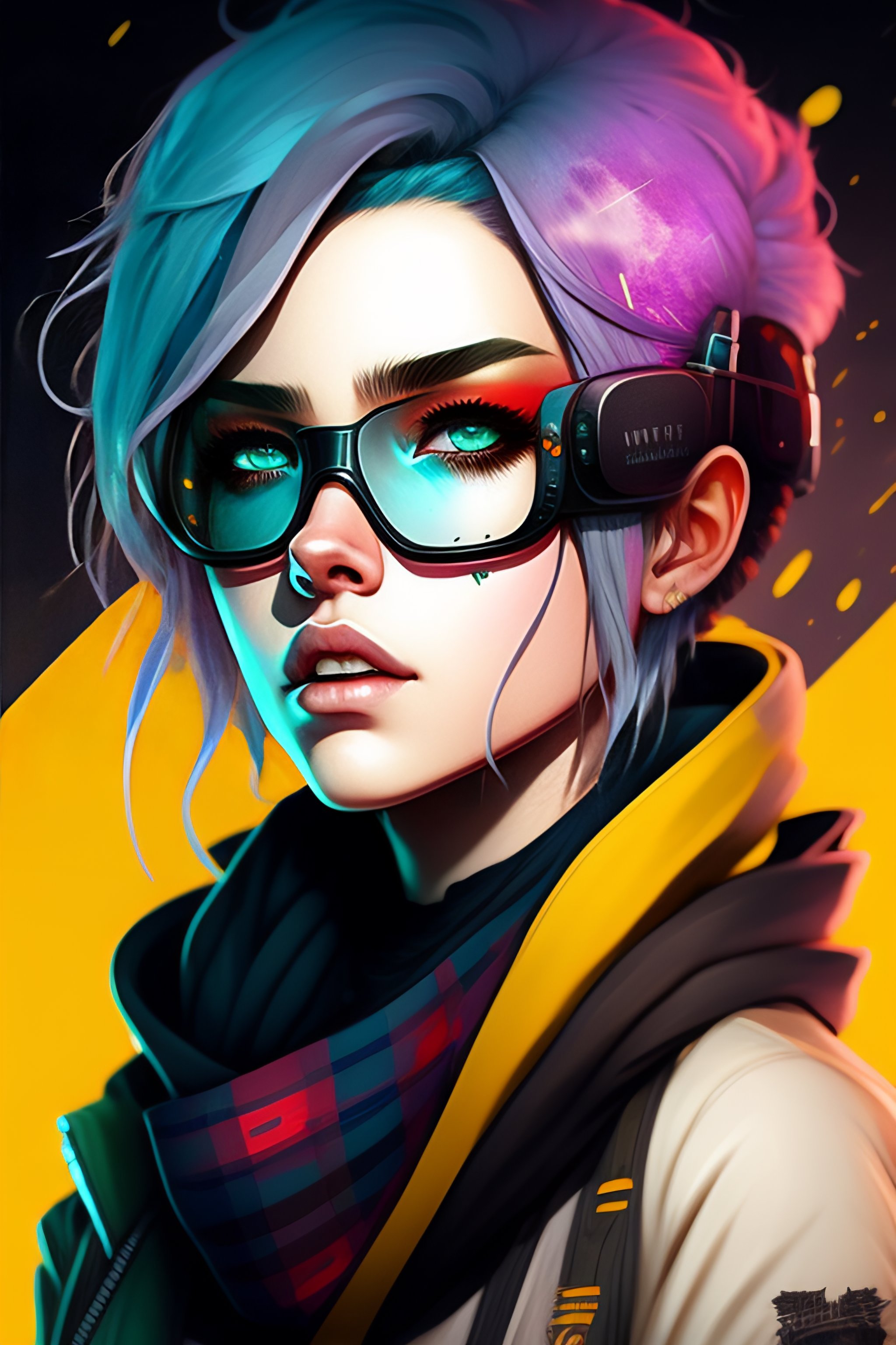 Lexica - Highly detailed portrait of a angry sewer emo punk lady ...
