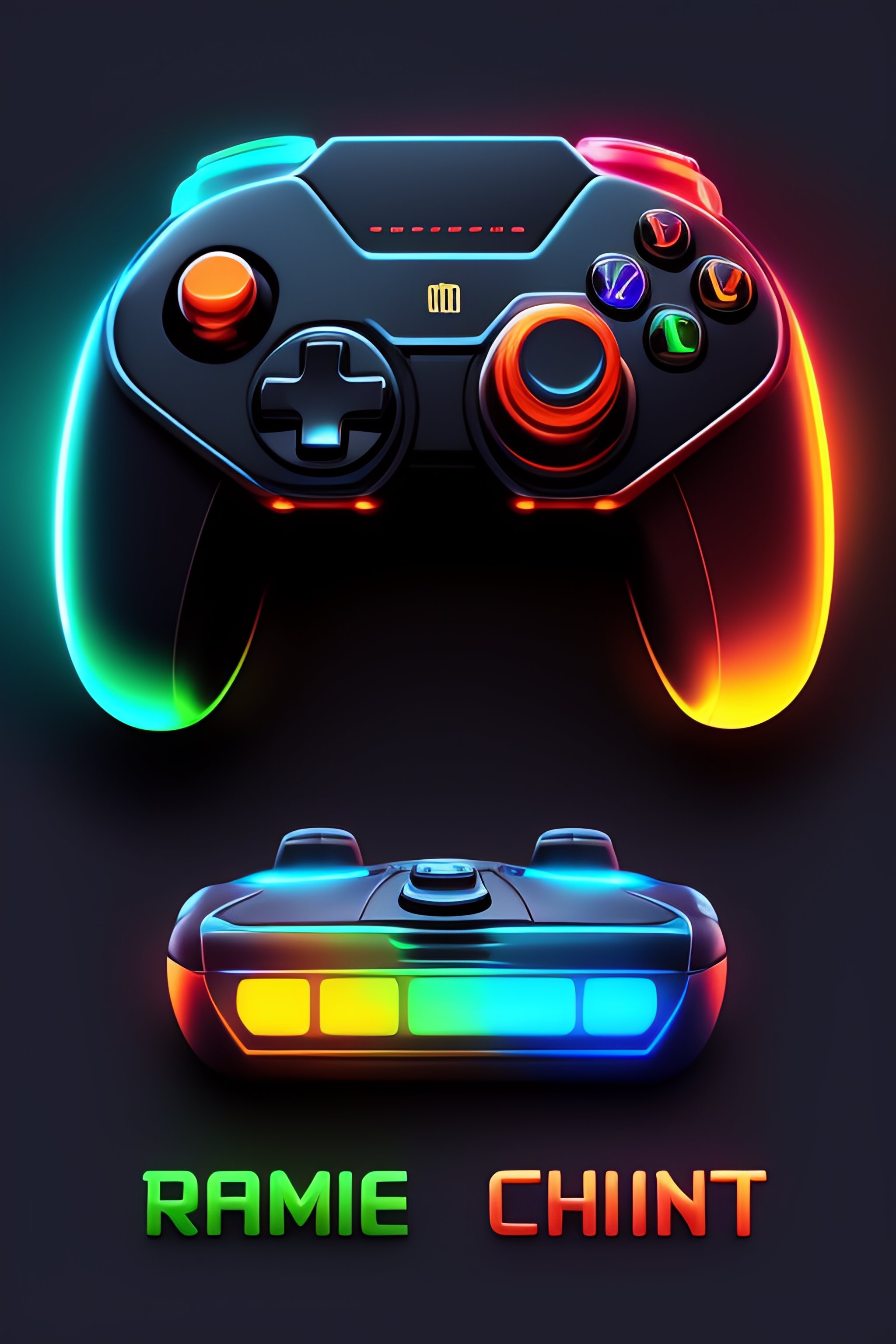 Lexica - Game controller in drawing style on black background with ...