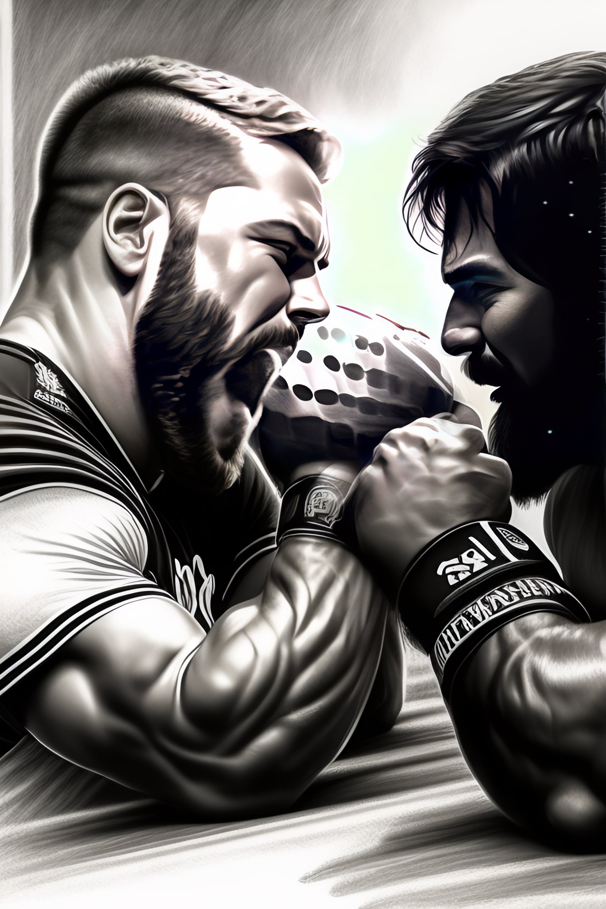 Lexica Big strong arm armwrestling drawing sketch