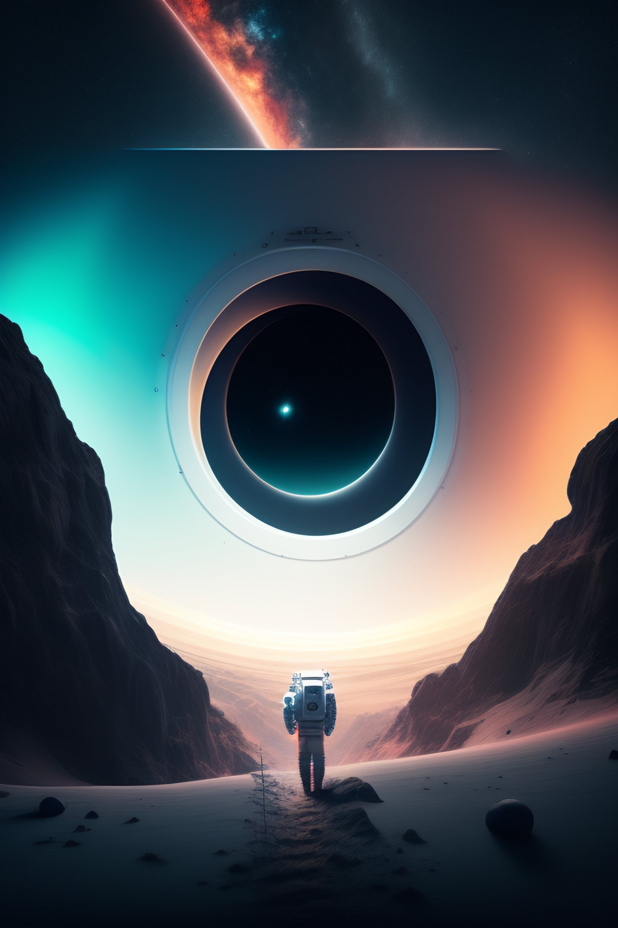 Lexica - An astronaut about to be sucked into a gigantic black hole ...
