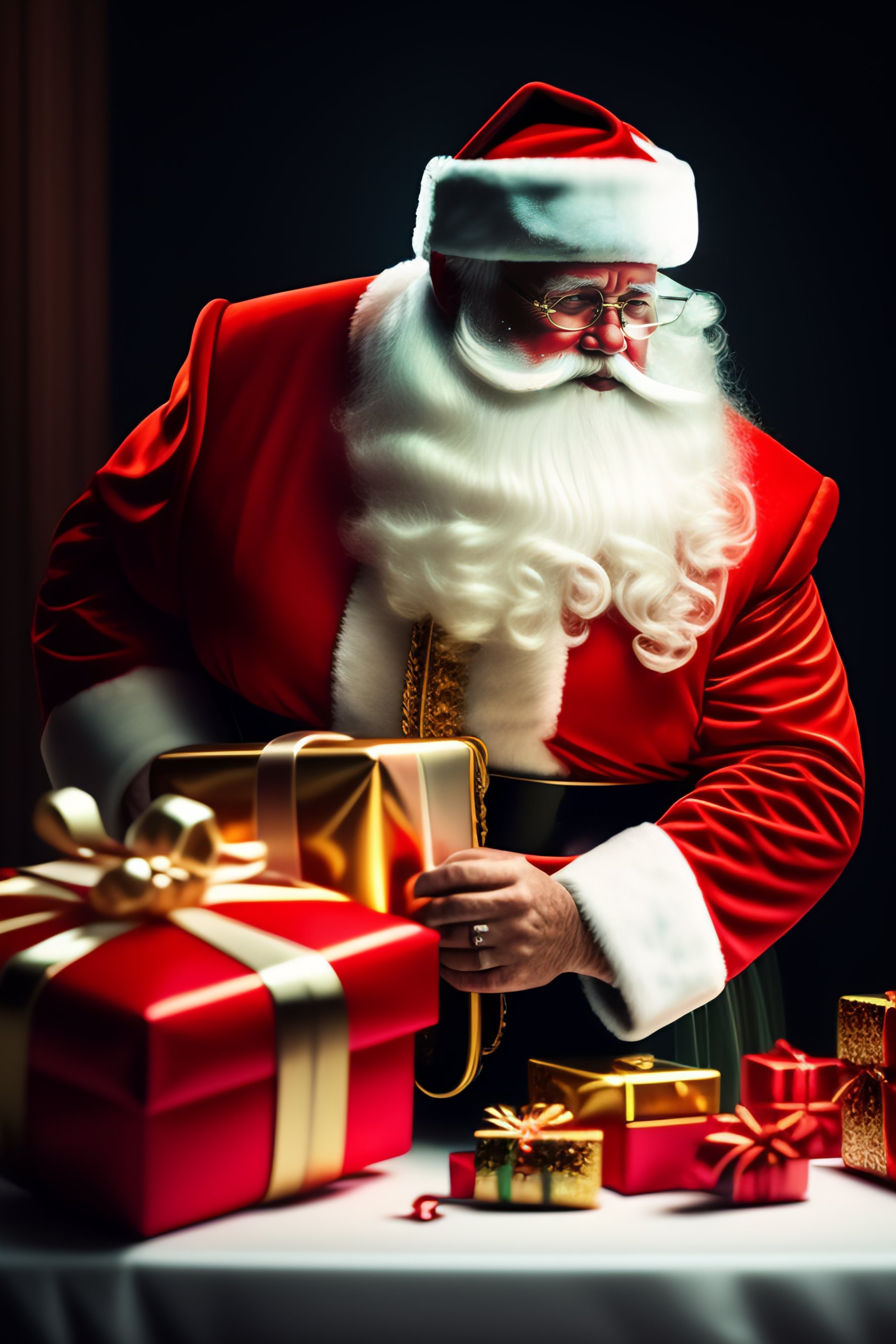 Lexica - Santa breaking gifts