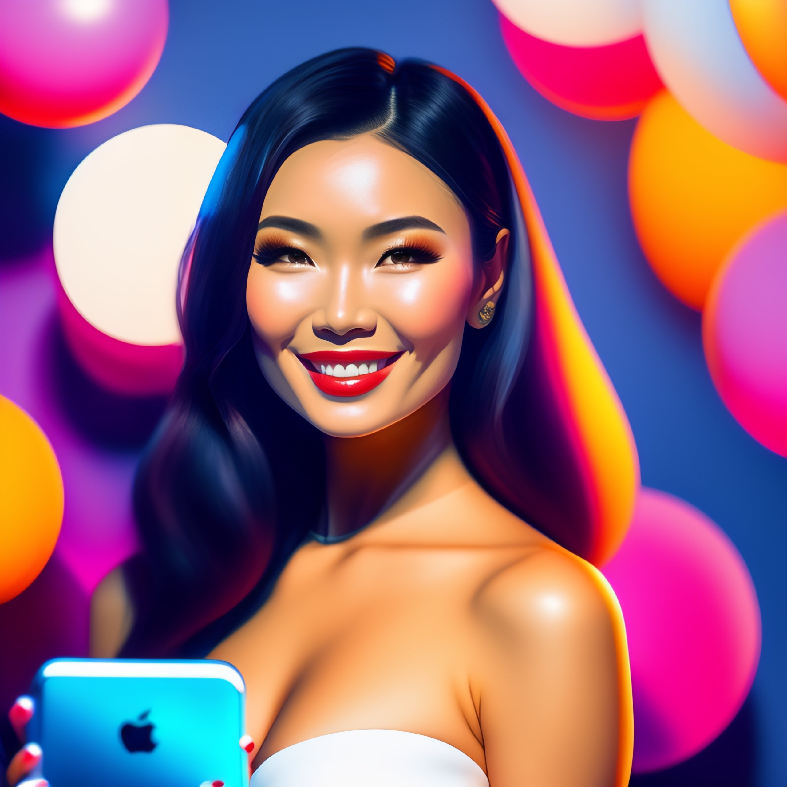 Lexica - Kazakh happy sexy woman holding smartphone and happy sexy man  holding smartphone, smiling, white background, Pop Art, perfect lighting,  cine...