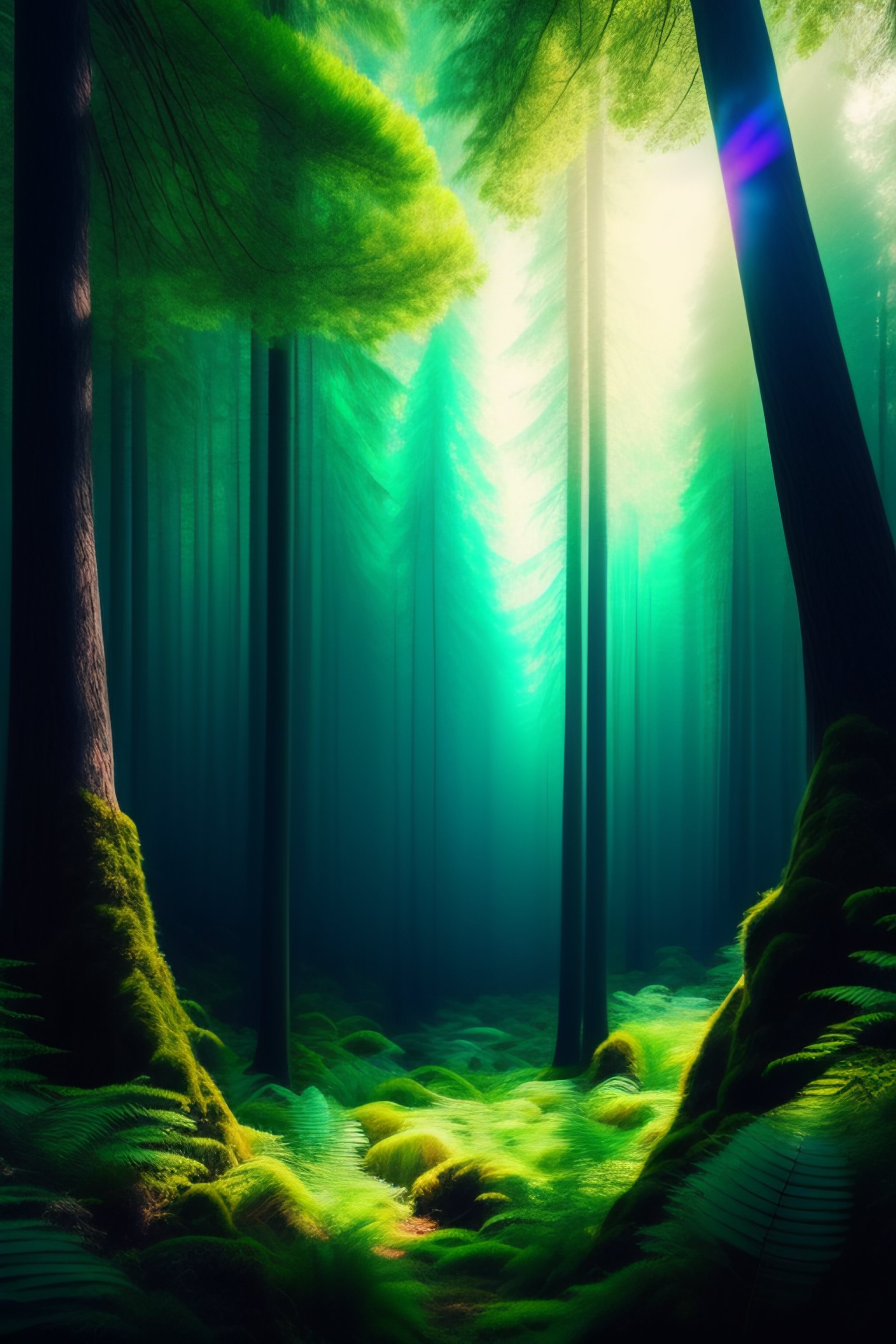 Lexica - Real photography of a forest with plants never seen before on ...