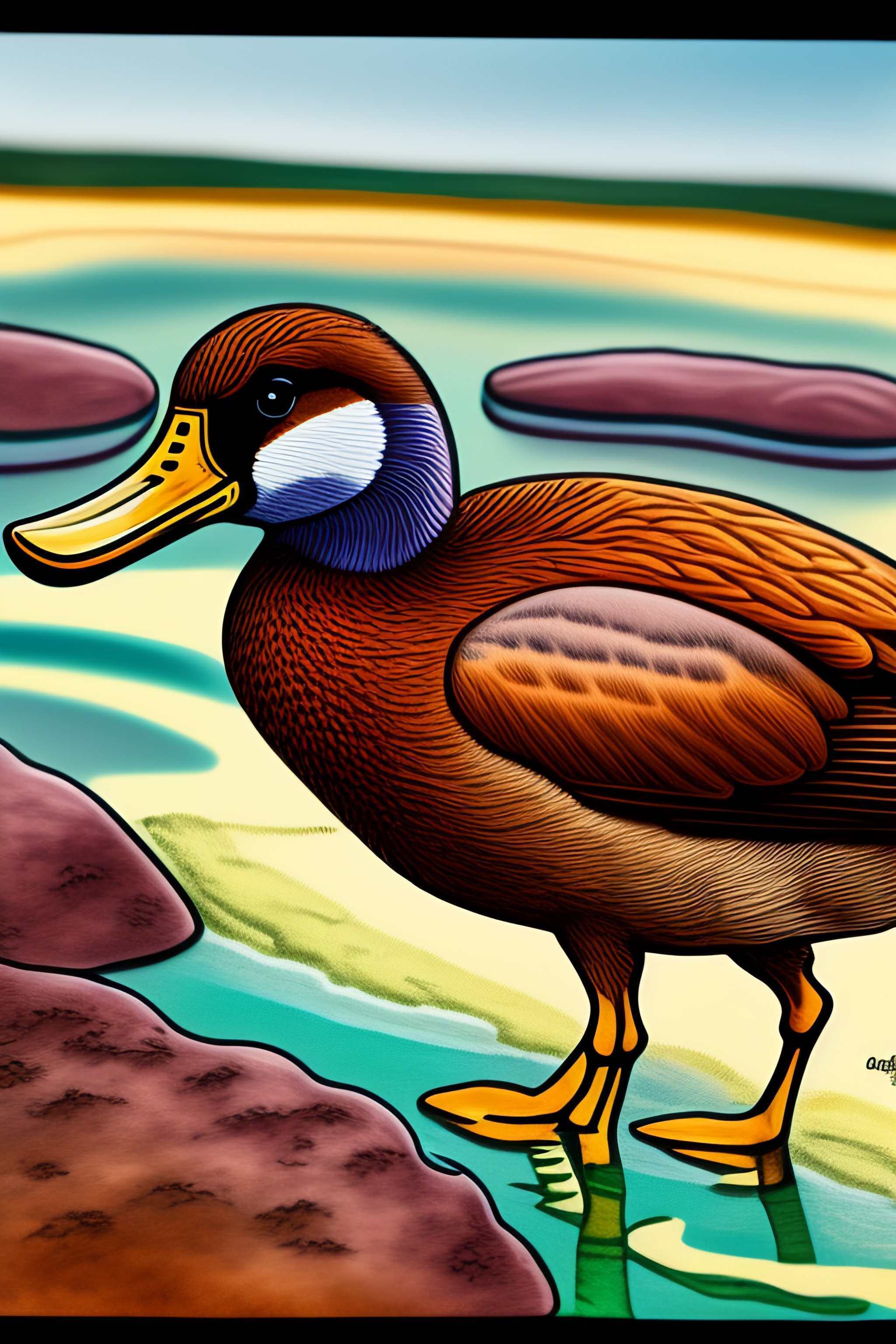 Lexica - Multipage Cartoon drawing comic of a brown widgeon