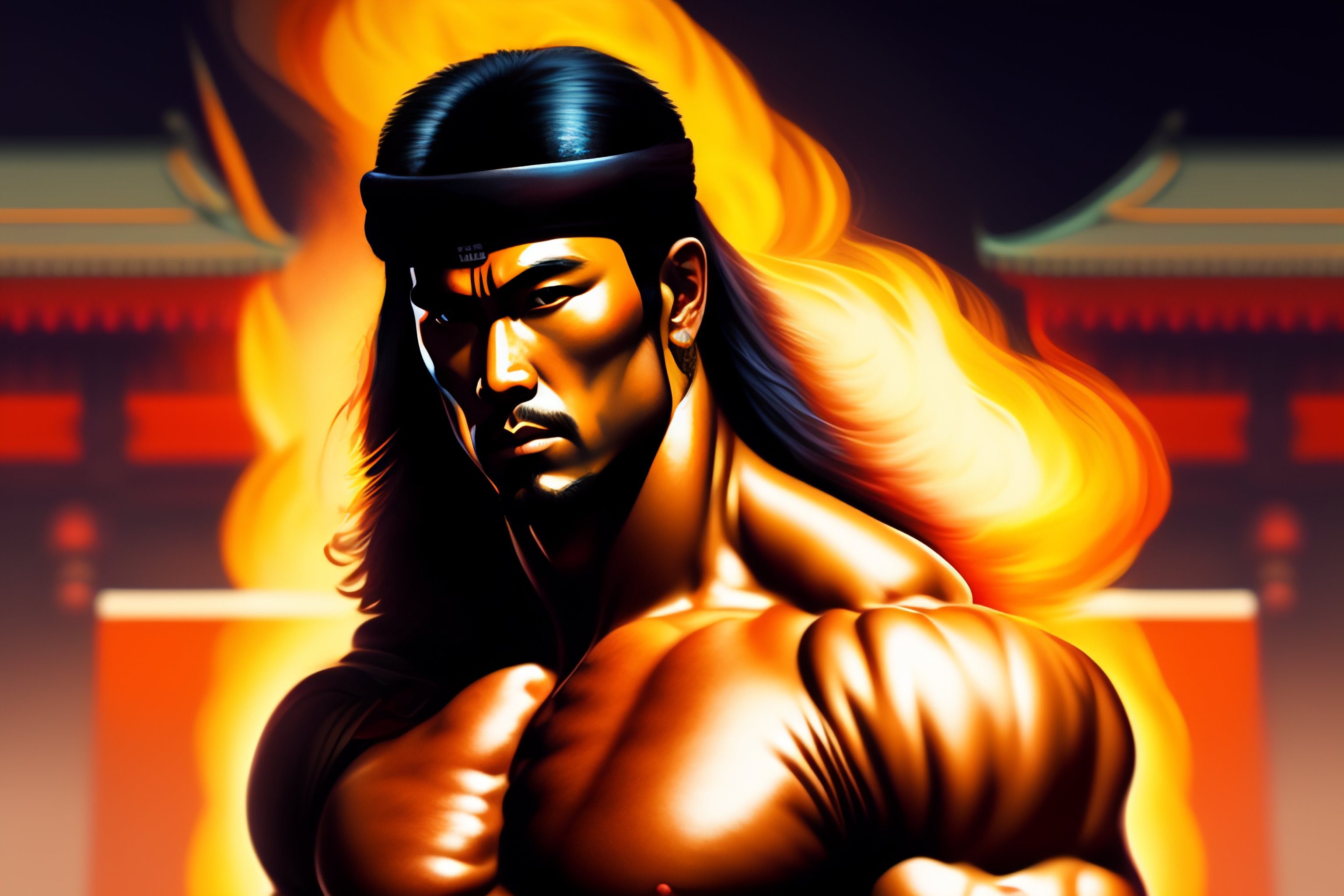 Lexica - Rambo, ukiyo-e, intricate, macho, highly detailed, digital ...