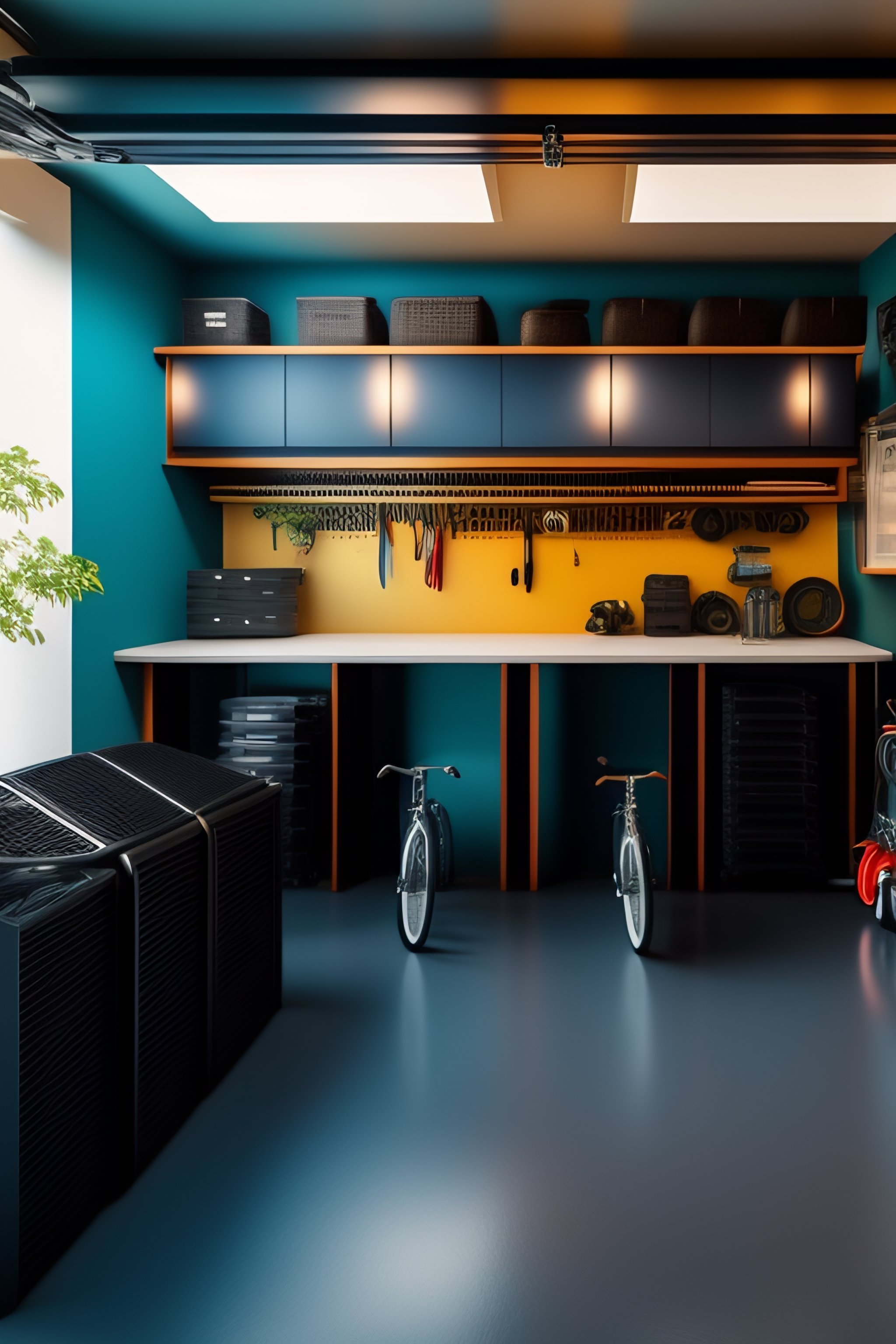 Lexica - Hosting servers in a garage with 2 adult bikes, 2 kid bikes