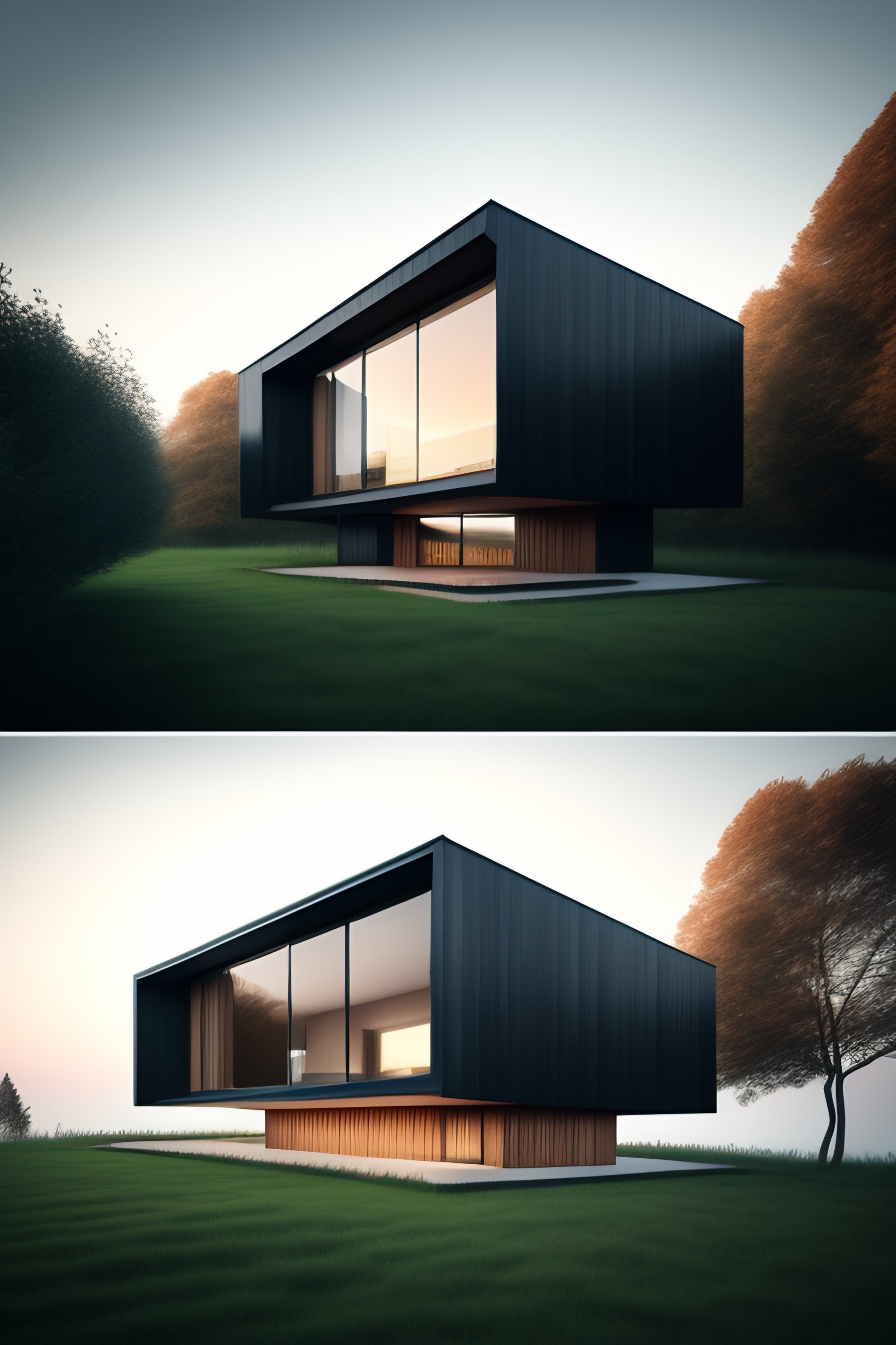 Lexica - House with minimalism architecture, big windows and wood