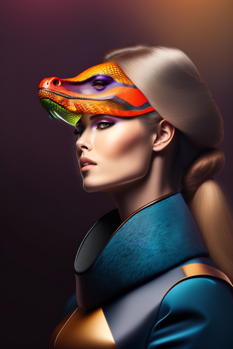Lexica - Woman with dragon near of woman. high colored, portrait