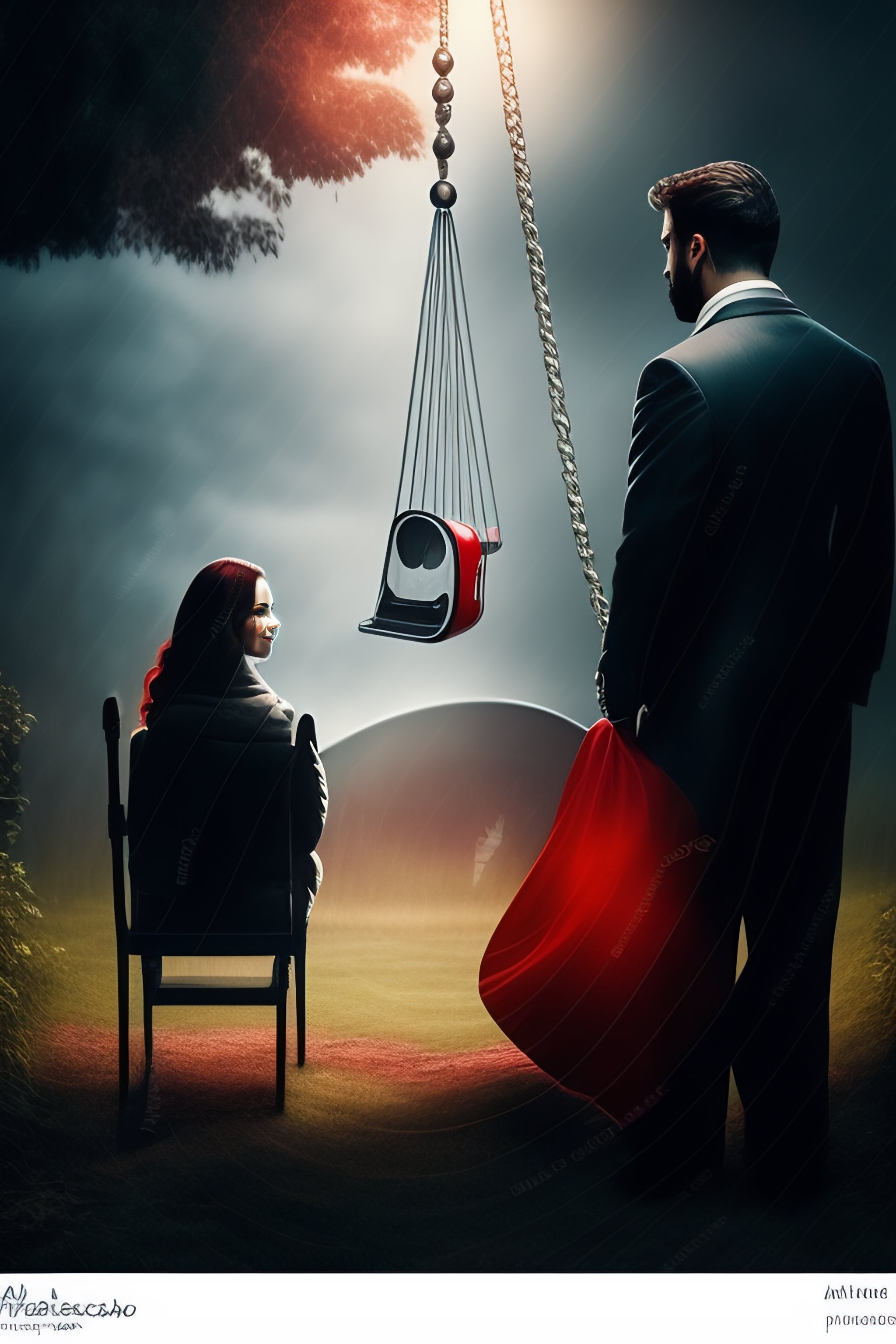 Lexica - A man and a woman in love with a silver red remote control ...