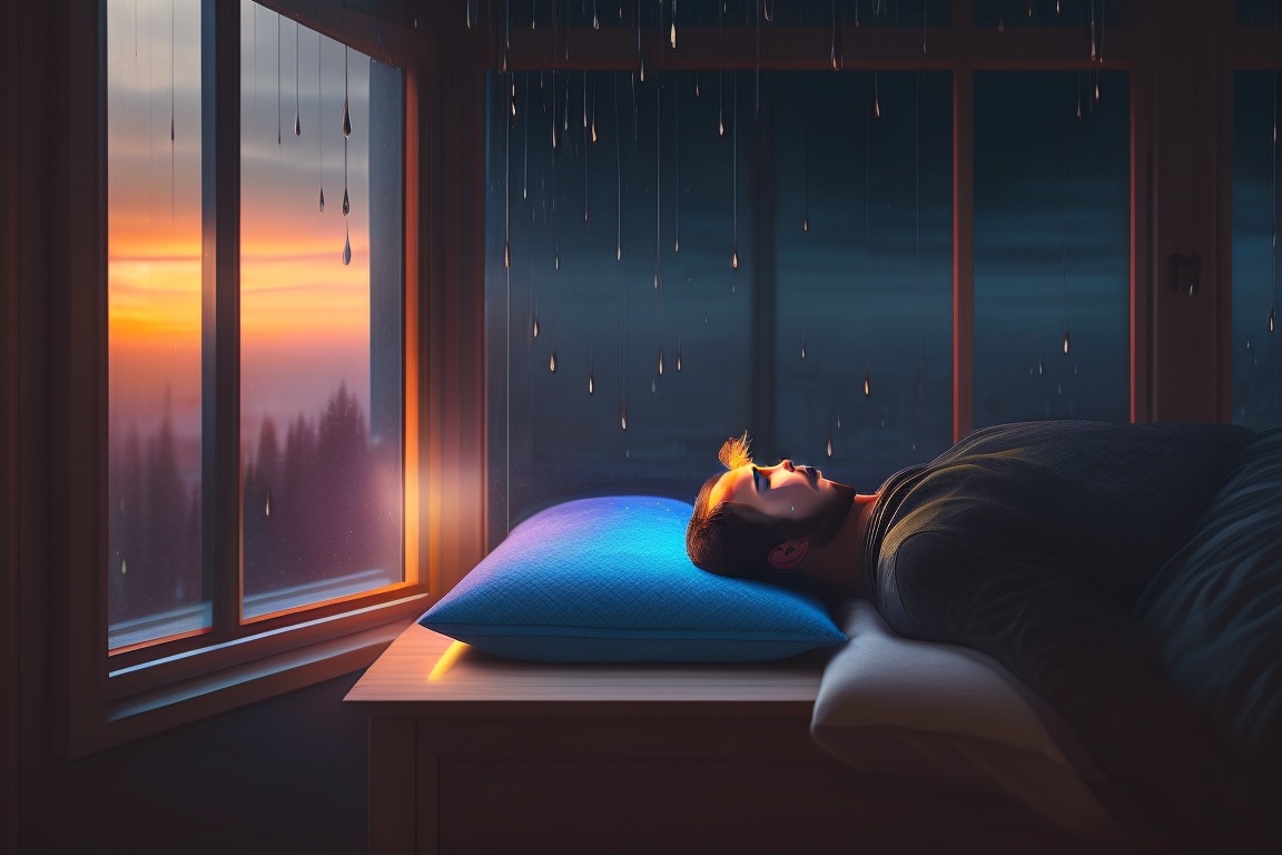 Lexica - Silhouette of a man sleeping soundly in a room with a window ...