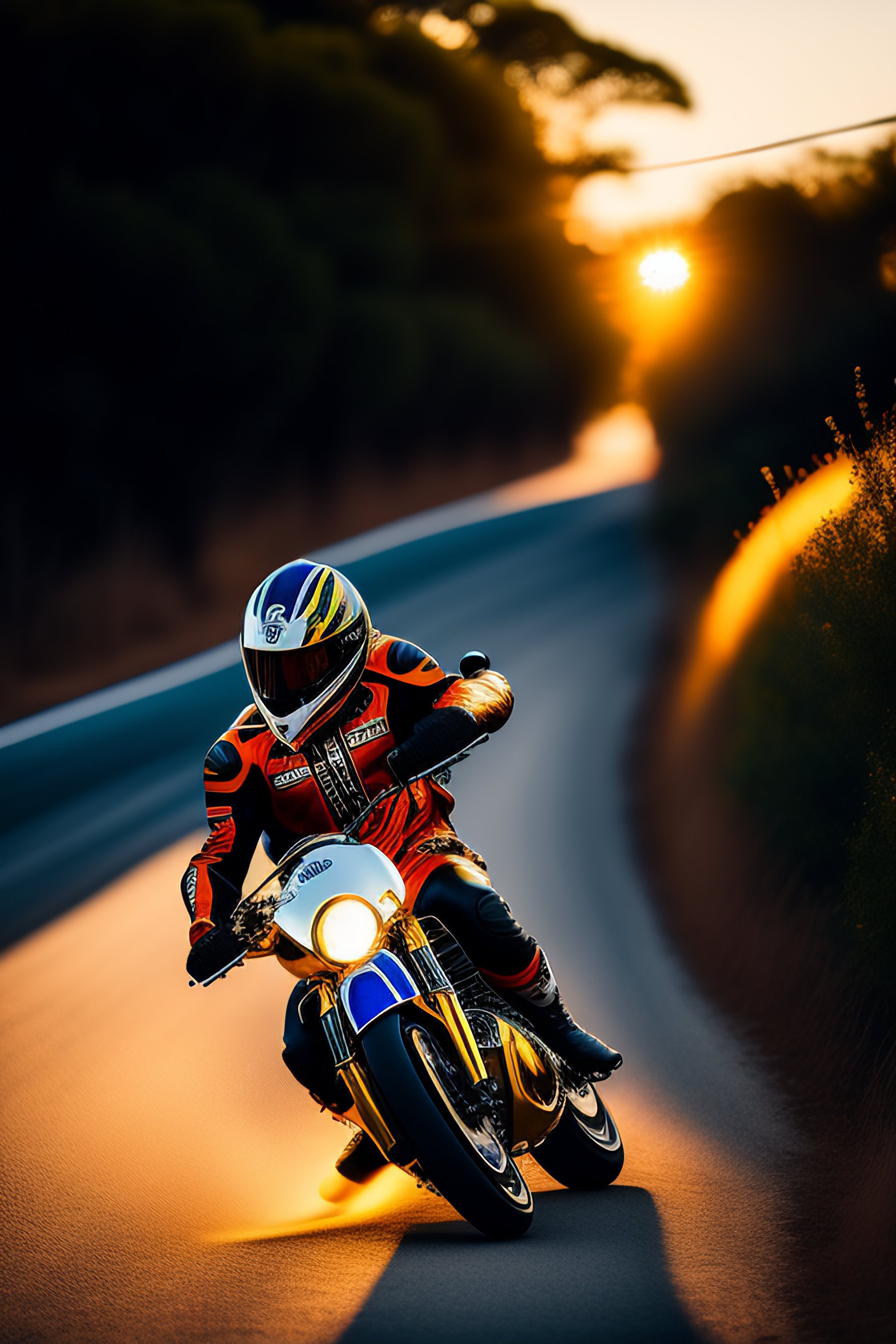 Lexica - Photo of custom motorcycle meetup, golden hour, tuning, 5 0 cc ...