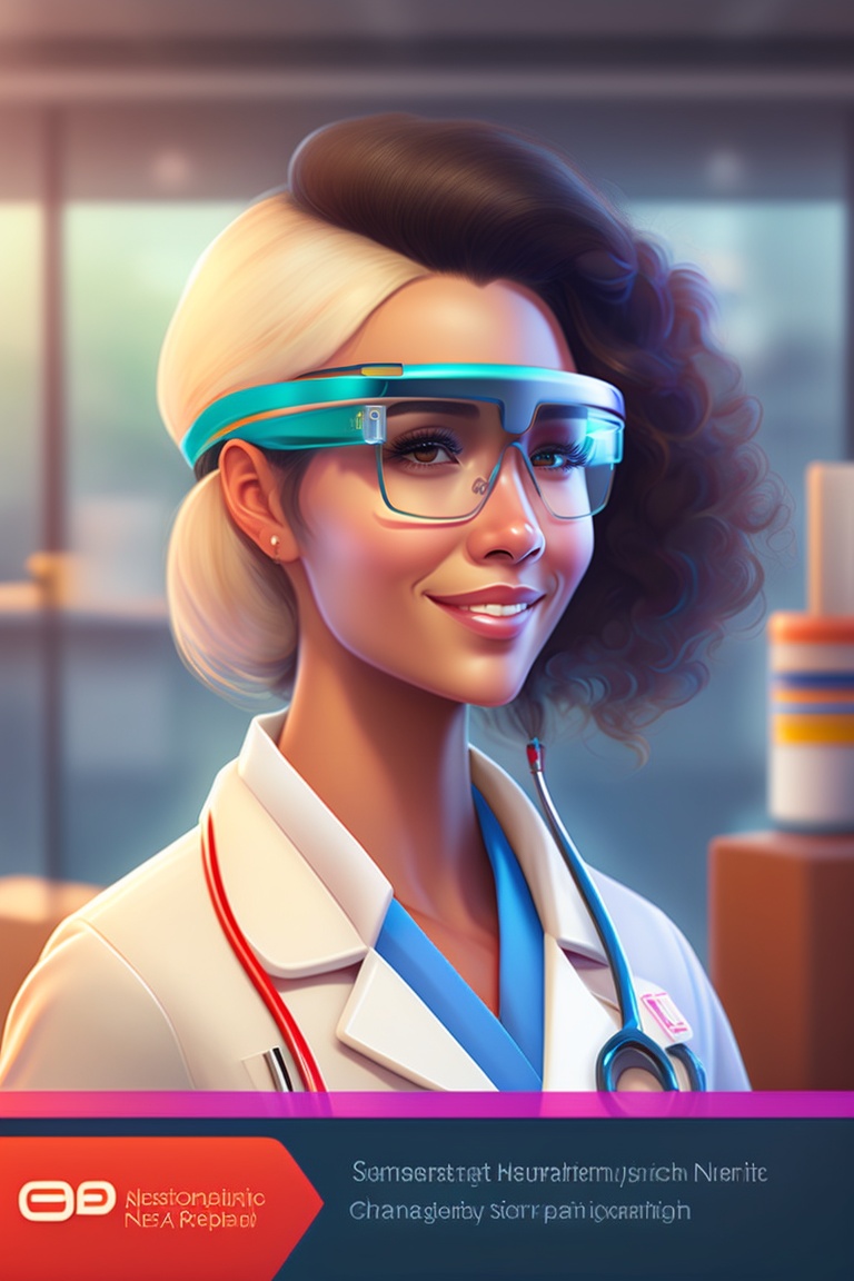 Lexica A nurse at a clinic that wears smart glasses (for example
