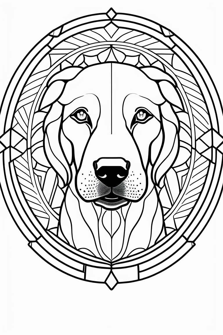 Lexica - Coloring page for adults, bold lines, dark lines, mandala body ...