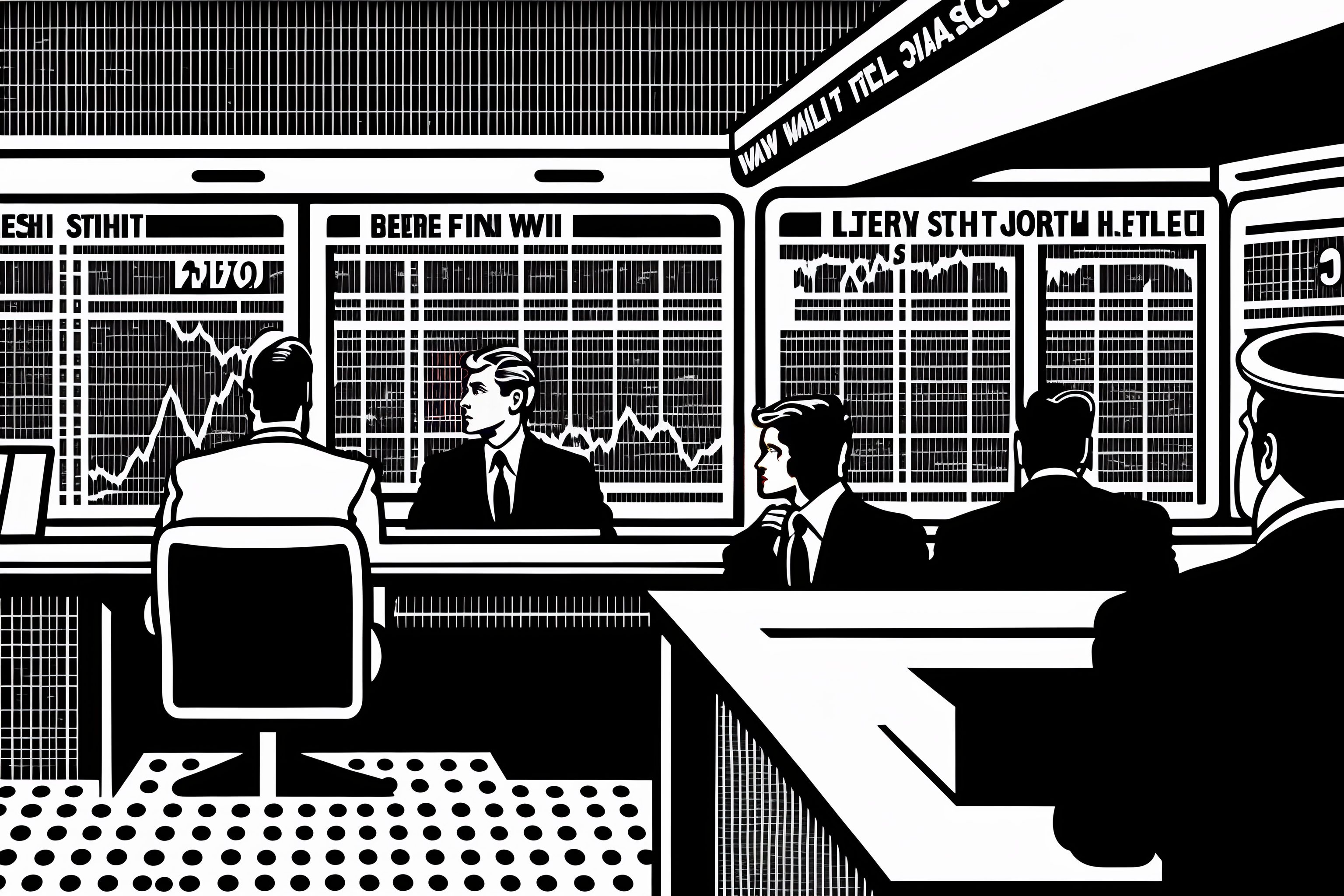 Lexica Wall street trading floor, seen by Roy Lichtenstein