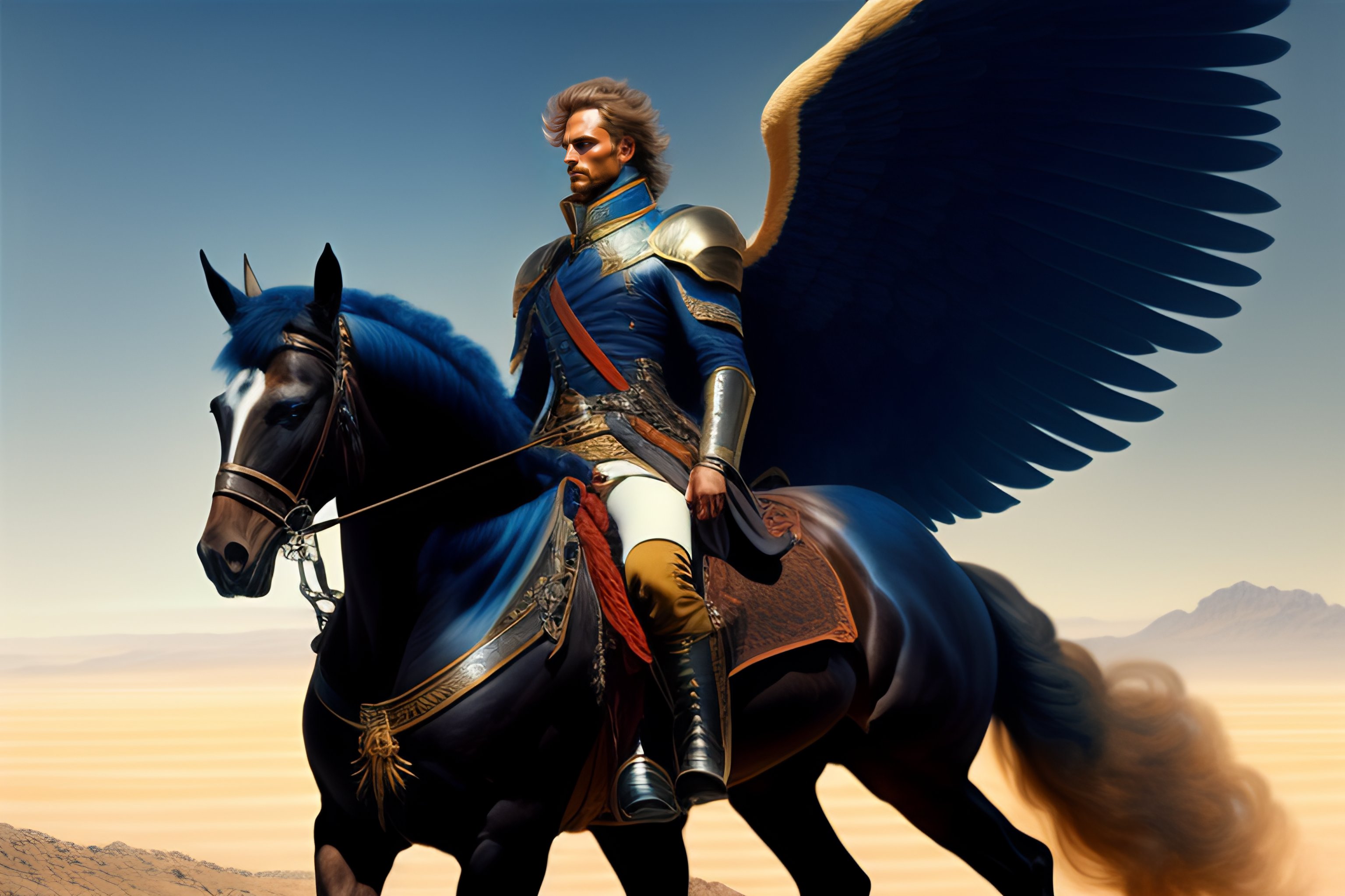 Lexica - Prometheus Angel Rides An Electric Horse, Full Blue Eyes, Sci 