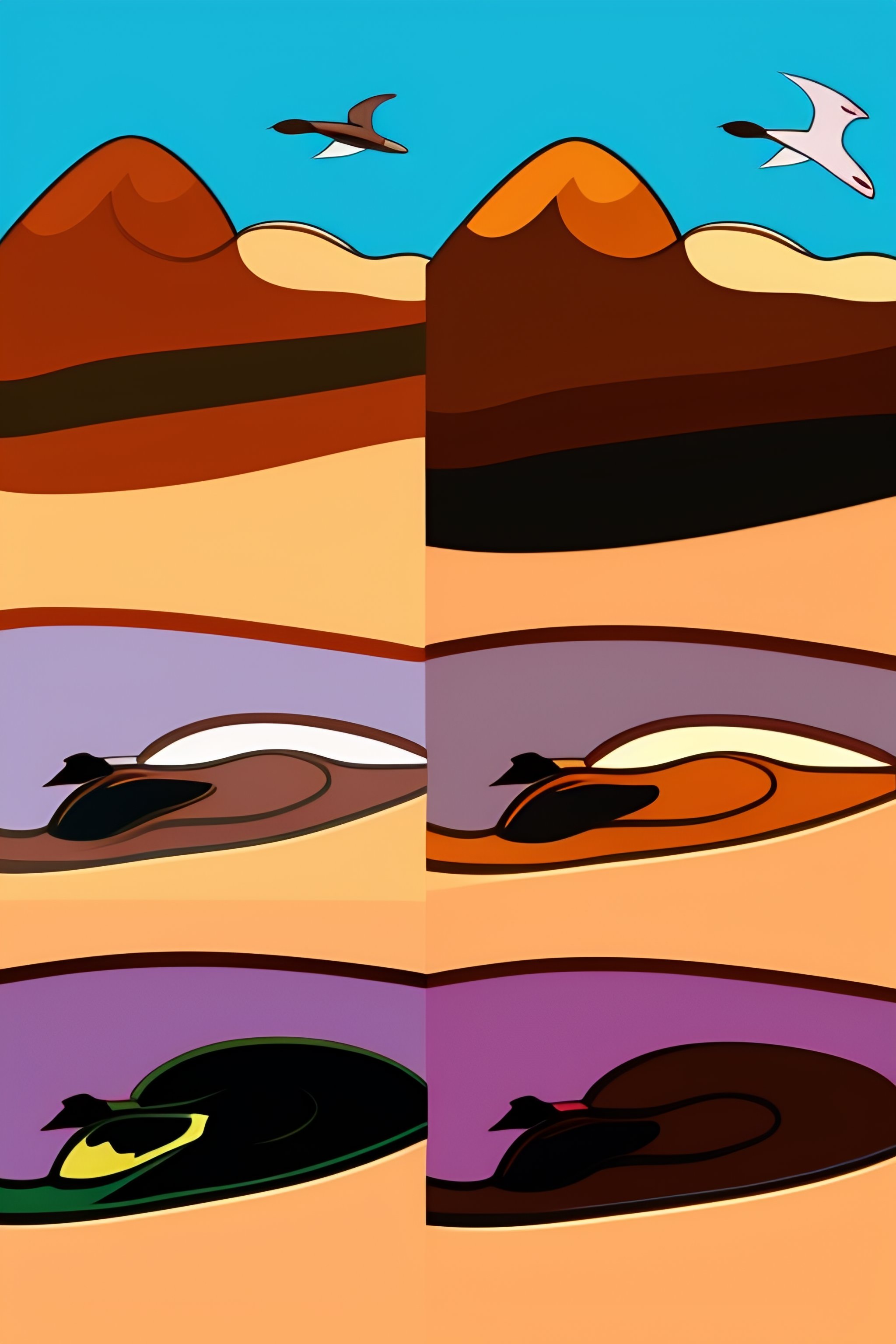 Lexica - Cartoon drawing strip of a brown widgeon