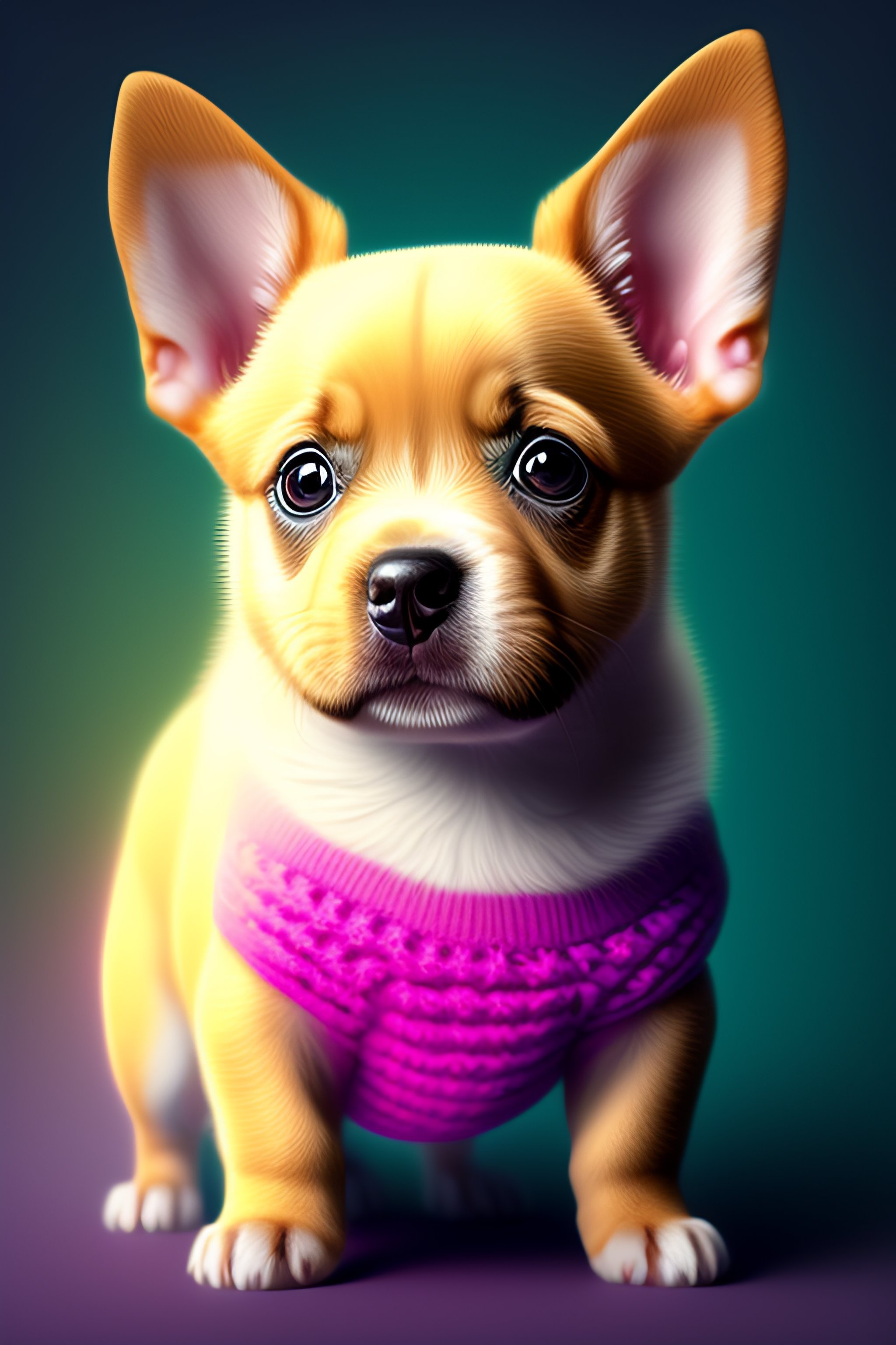 Lexica - Diabolical Baby dog with candy house pastel colors, happy