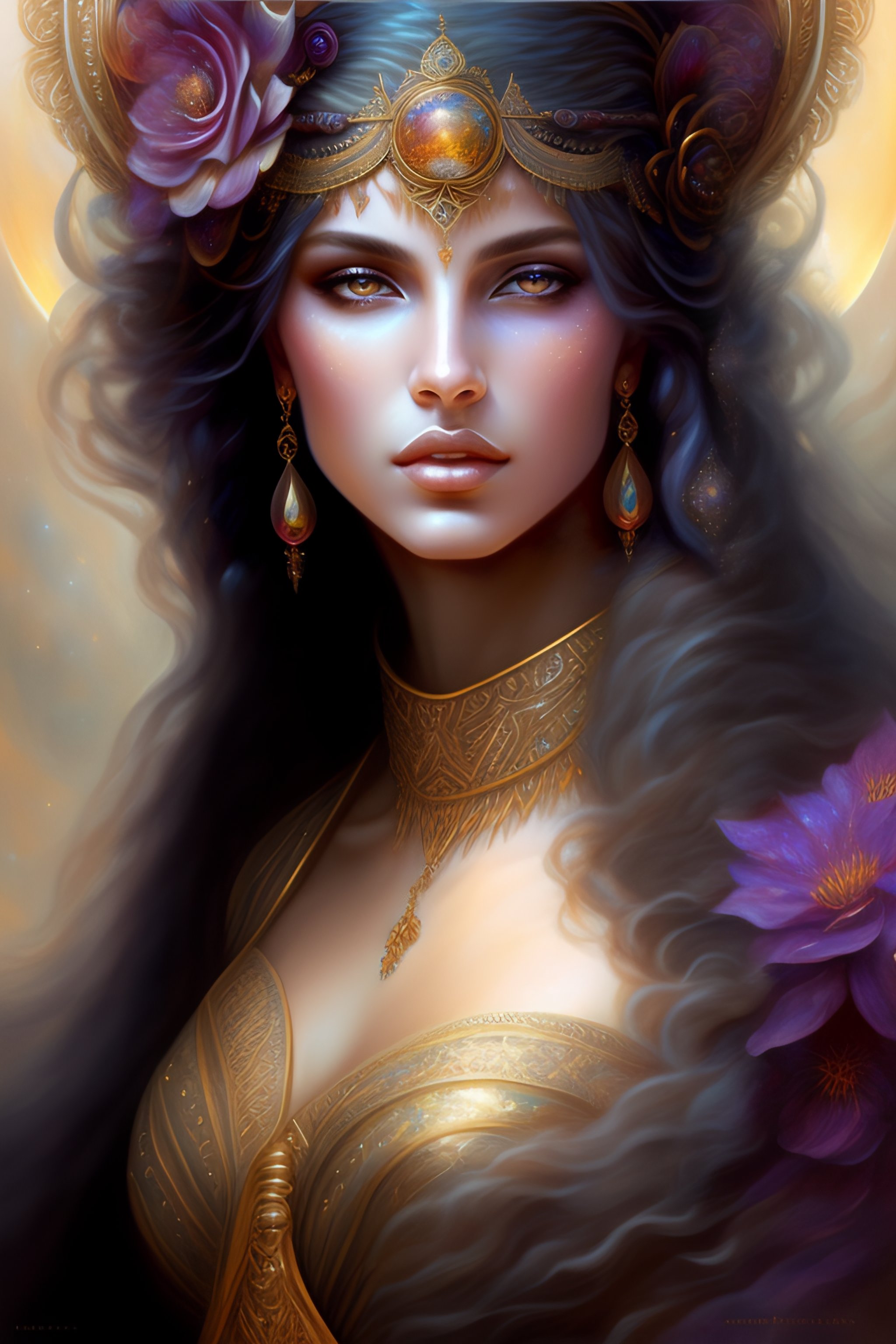 Lexica Beautiful Celestial Goddess Unusual Beauty Esoteric Muted Colors Head In Focus