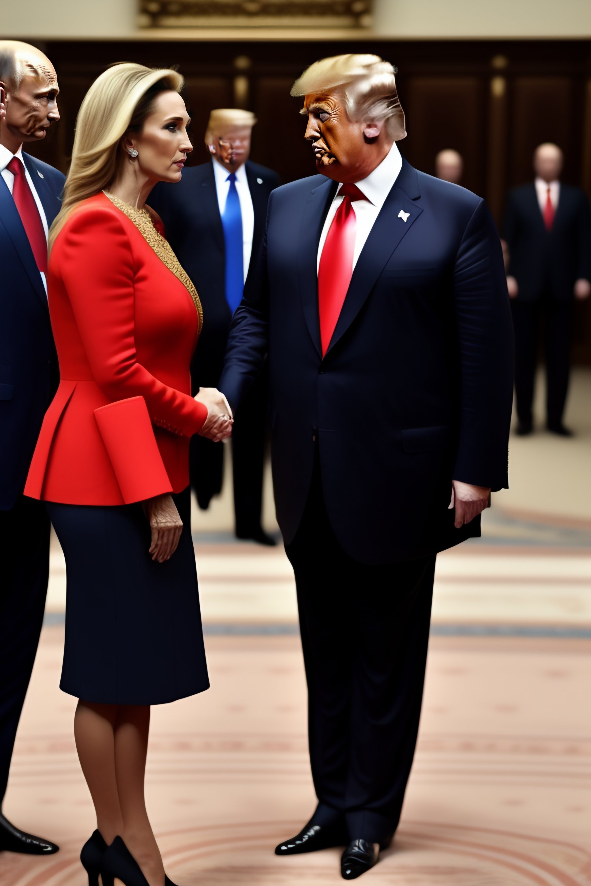 Lexica - Putin saying hello to Donald trump
