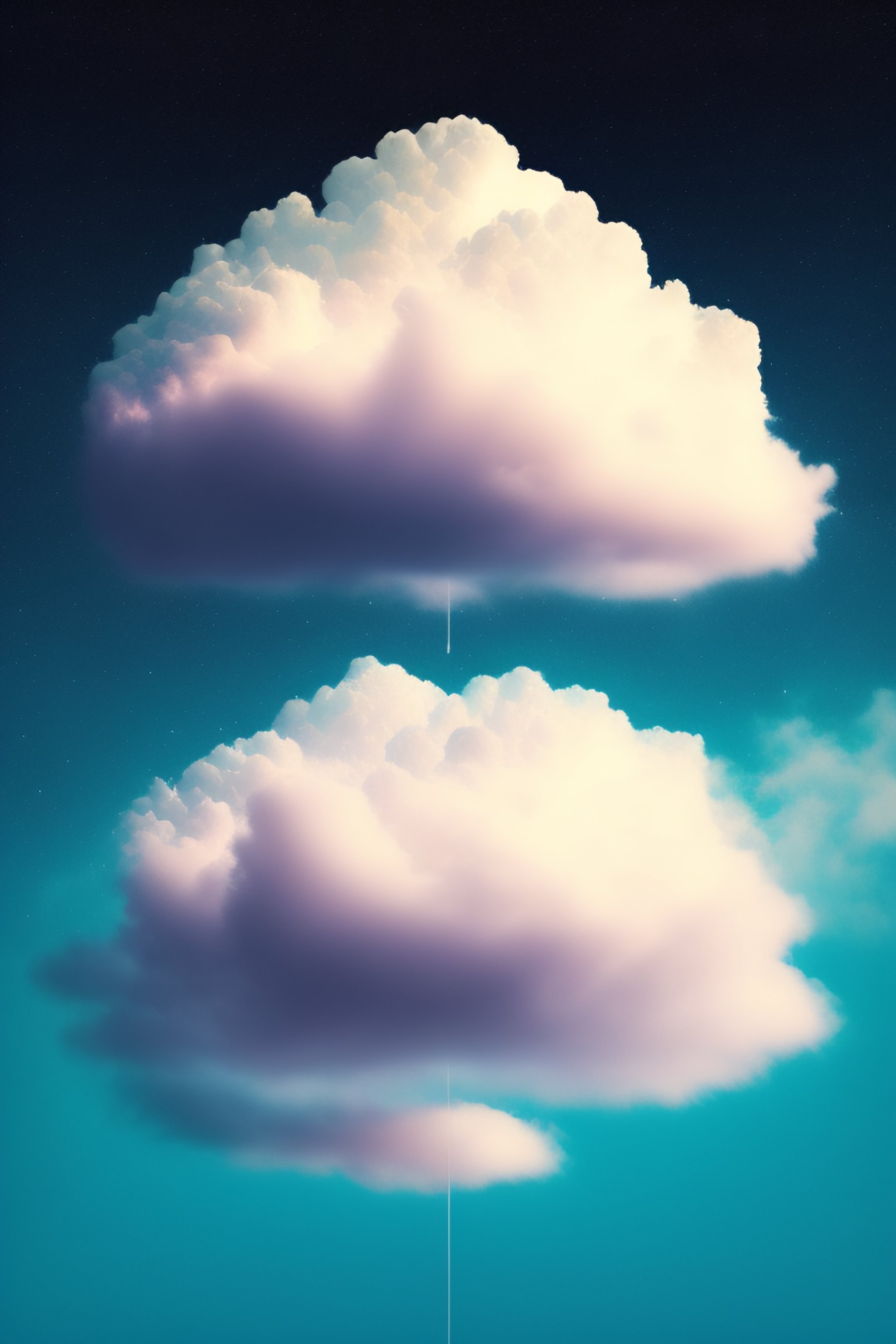 Lexica - Album cover art of clouds that are shaped as Broken Hearts
