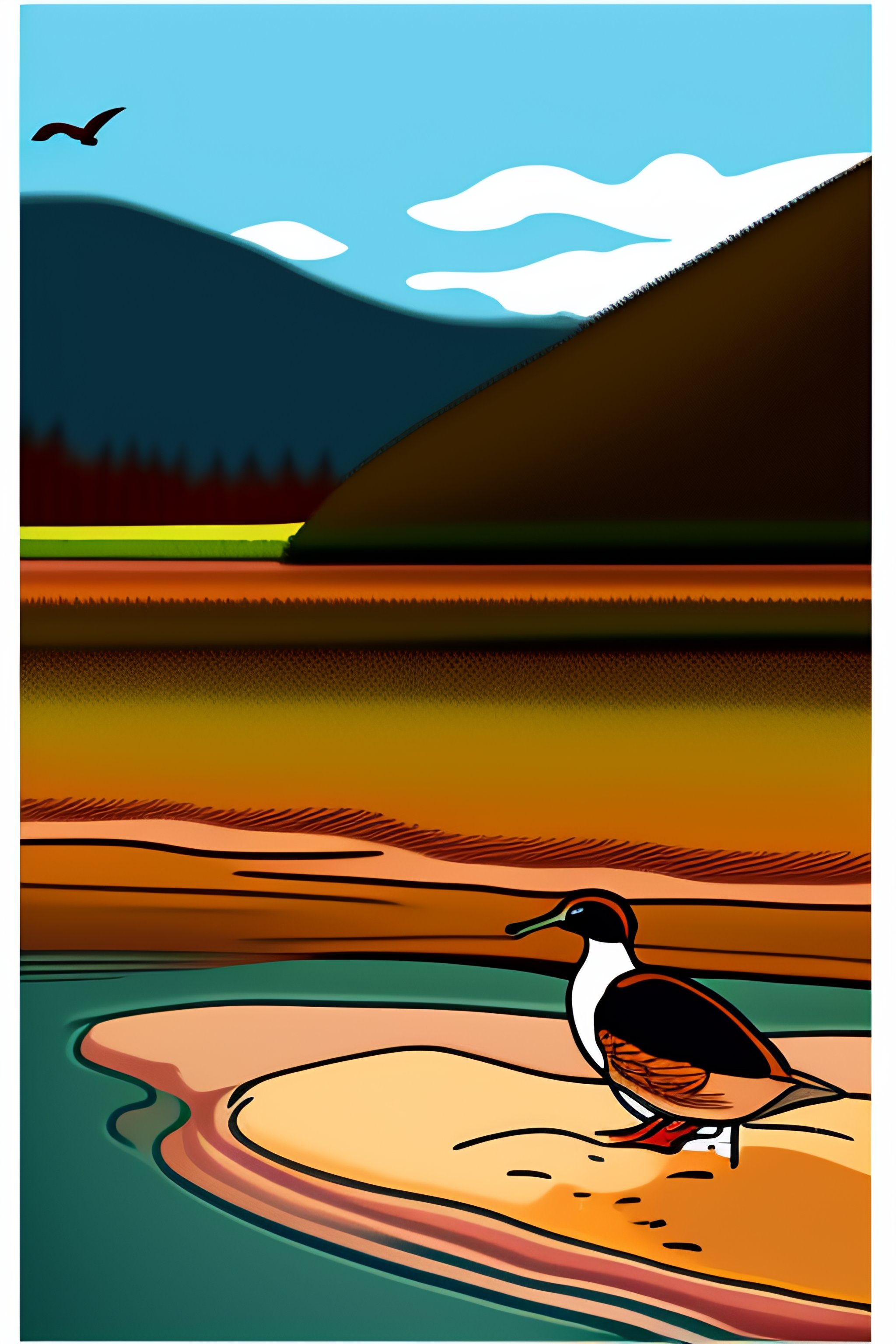 Lexica - Cartoon drawing strip of a brown widgeon