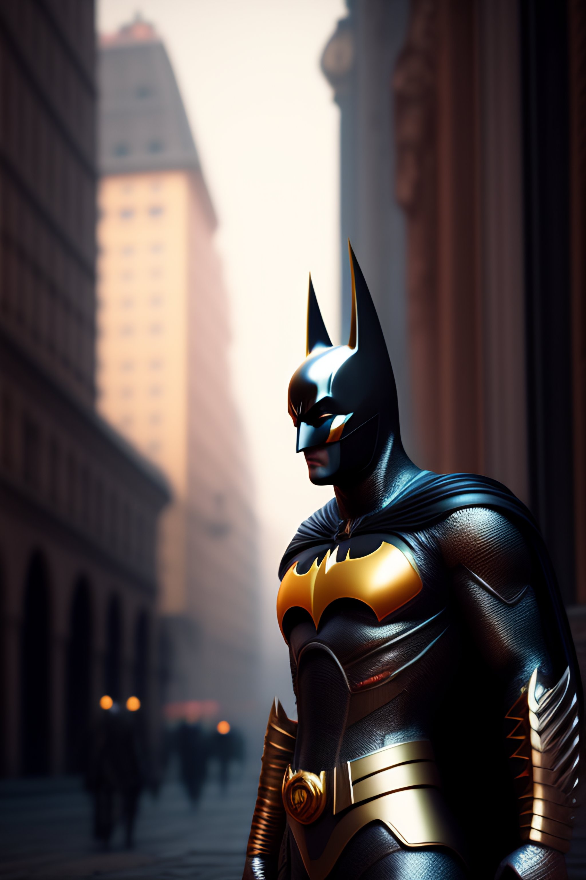 Lexica - Batman, chrome texture, shiny, reflective armor. global ...