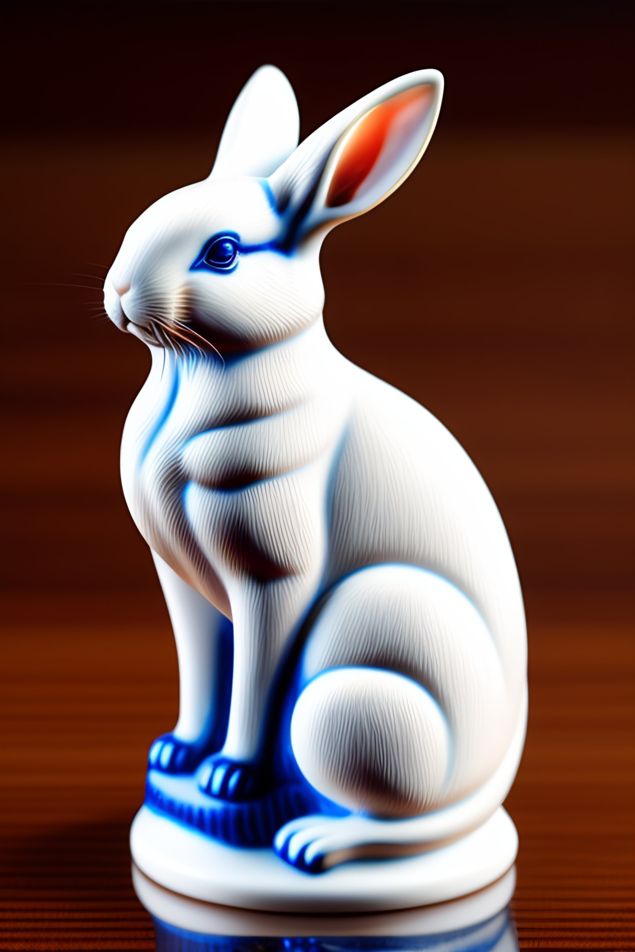 Lexica - A detailed intricate rabbit figurine made out of white ...