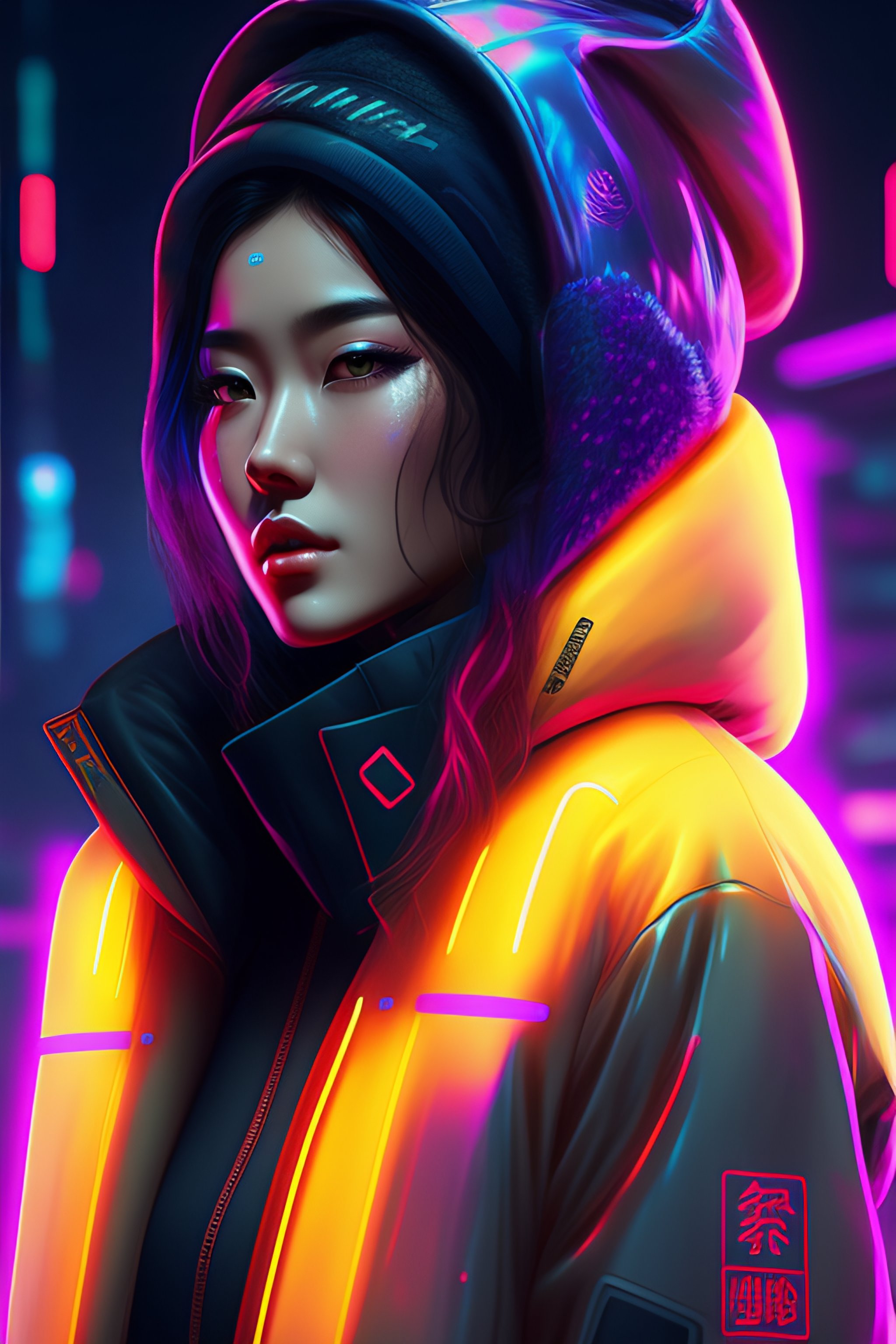 Lexica - Detailed Portrait Neon Operator Girl, Cyberpunk Futuristic 