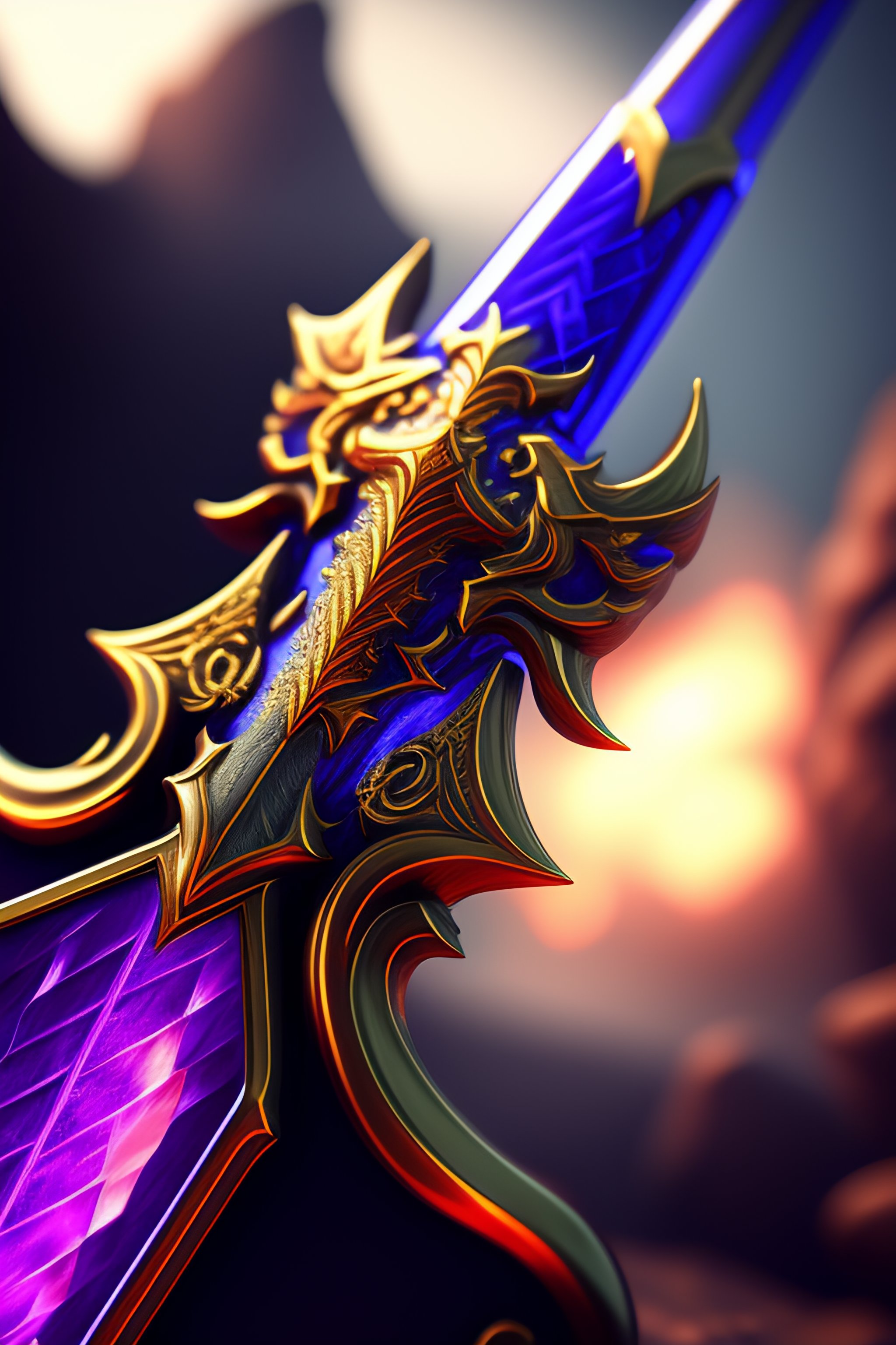 Lexica - Fantasy sword made of glass, evil magic weapon, detailed ...
