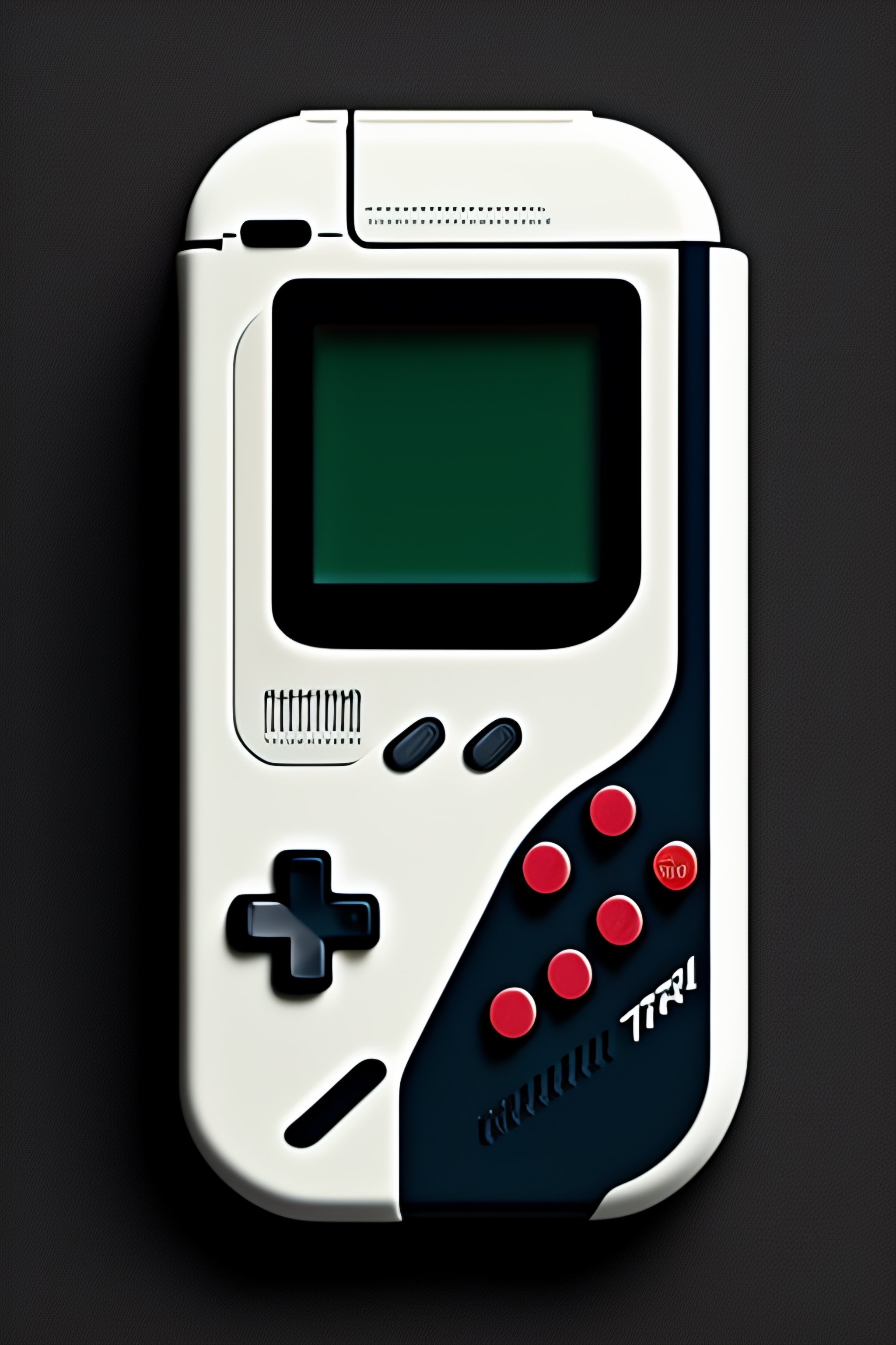 Lexica Game boy , flat design, illustration, black and white,