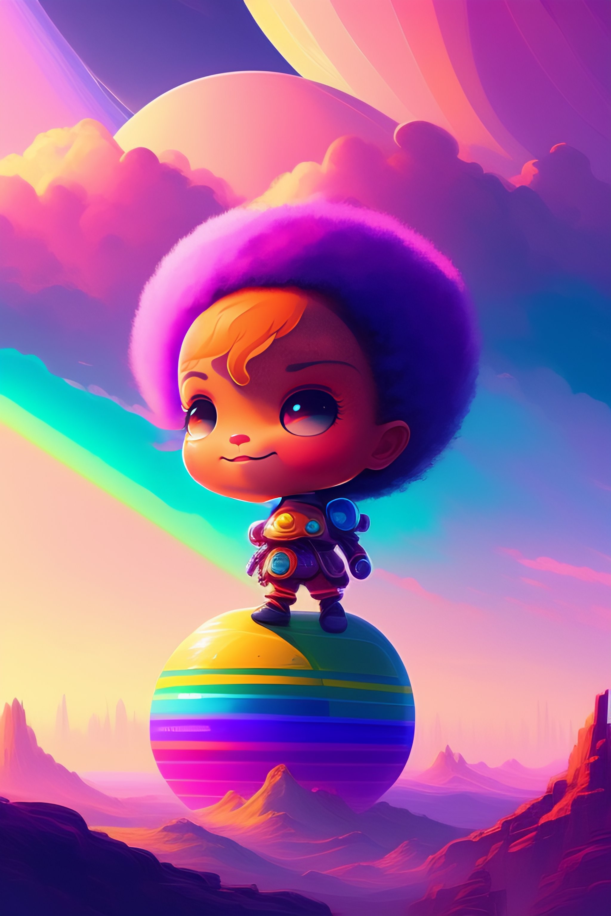 Lexica - Highly detailed portrait of a small, adorable alien with round ...