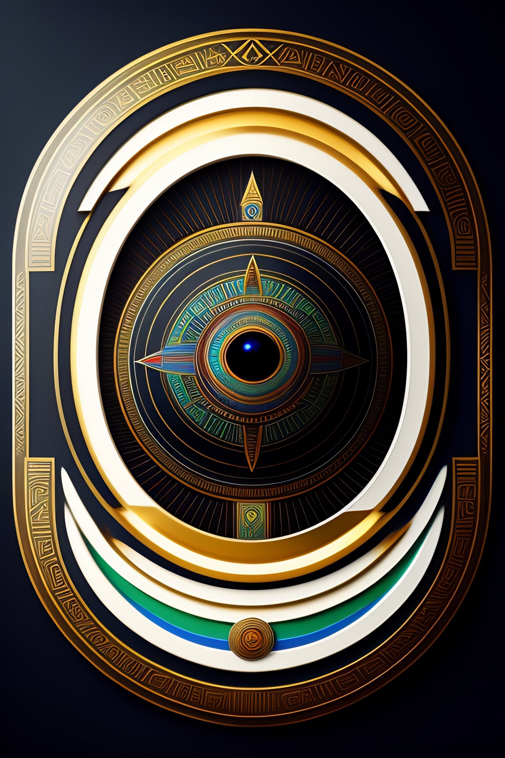 Lexica - 2d geometric egyptian eye god , white backgound