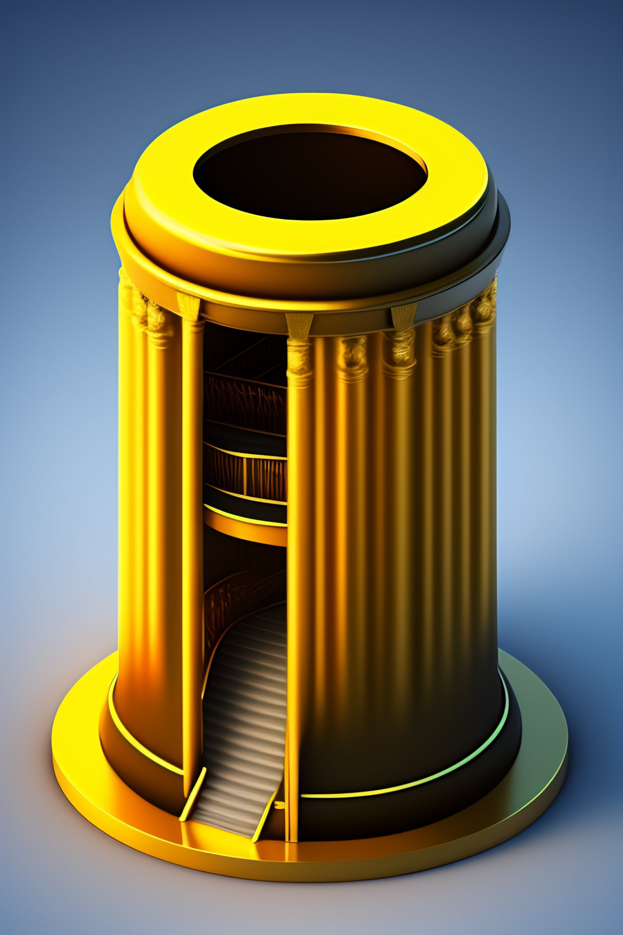 Lexica - 3D circular icon for of Coin Tower
